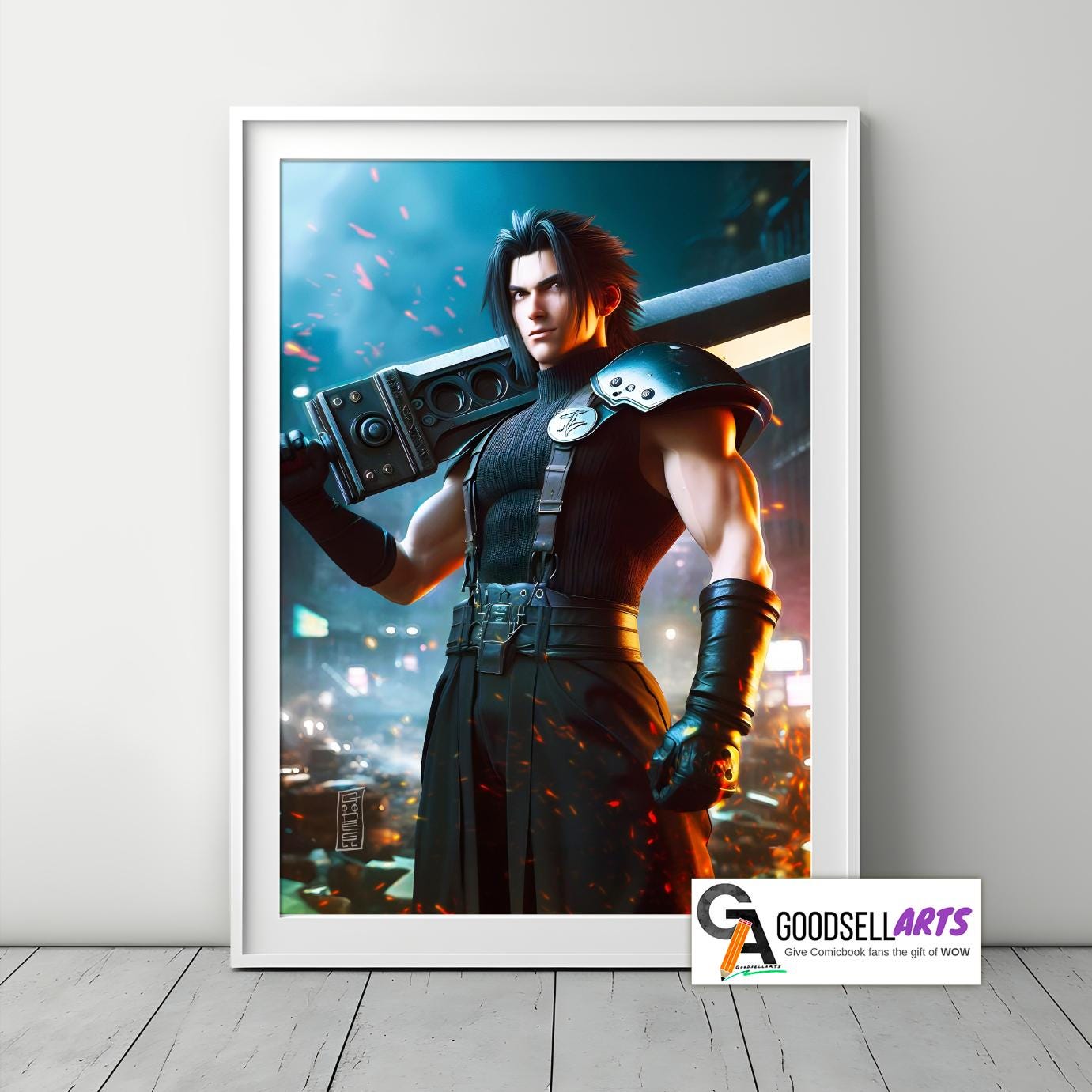 Zack Fair Final Fantasy Poster | Zack FF7 art print | Zack FF7 remake | Gaming Room Decor | Video Game wall art | FF7 art print
