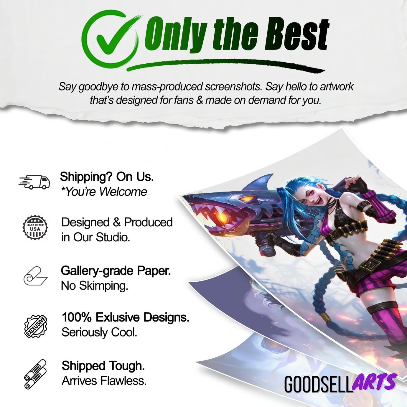 Jinx Poster | League of Legends wall Art Print, Jinx Champion, Video Game Room Decor, Original Jinx poster, Jinx fan gift, Powder poster