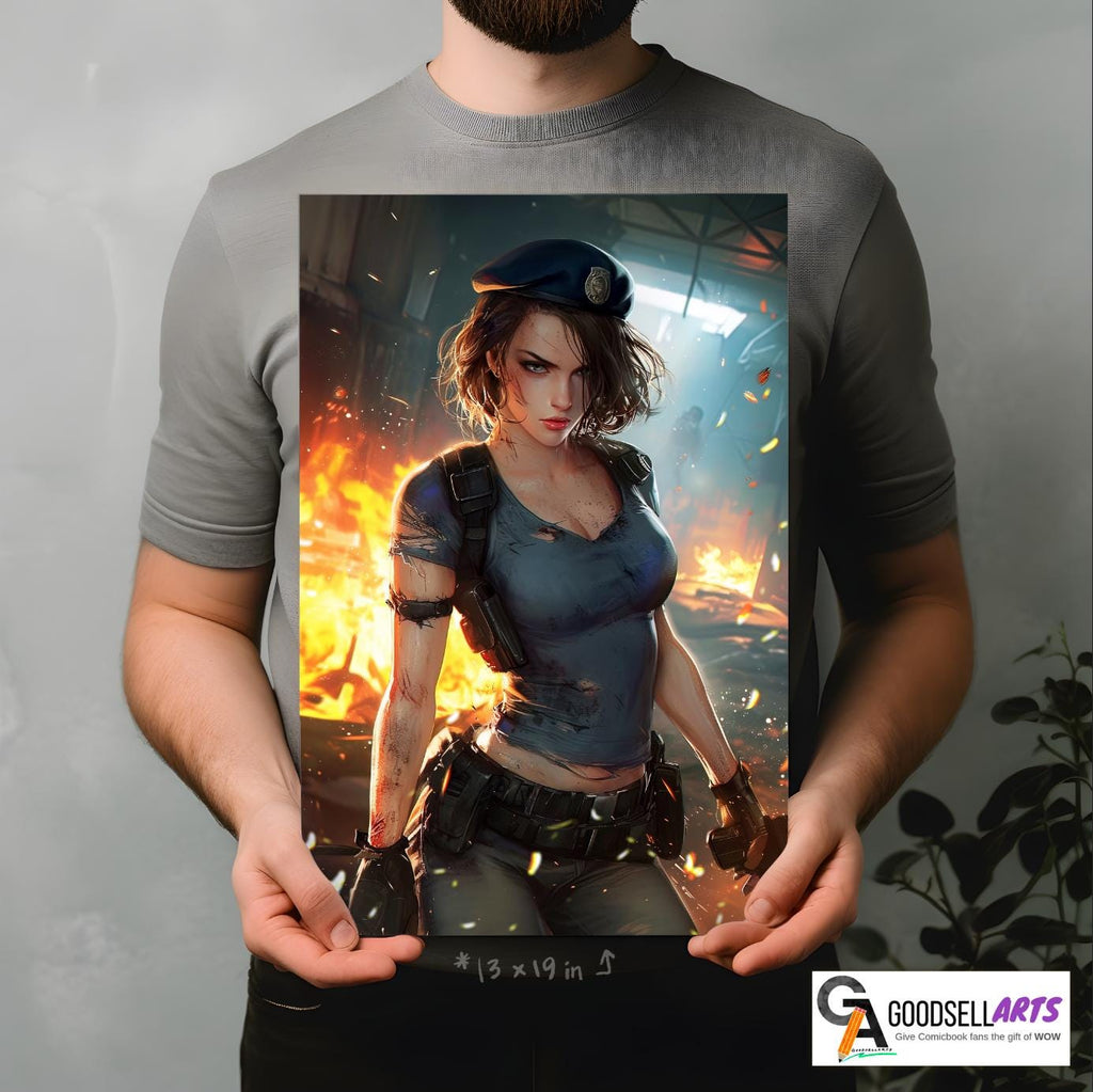 Jill Valentine Poster | Gaming Poster | Video Game Poster | Jill Valentine Art | Video Game Art | Jill Valentine gift | Game room decor