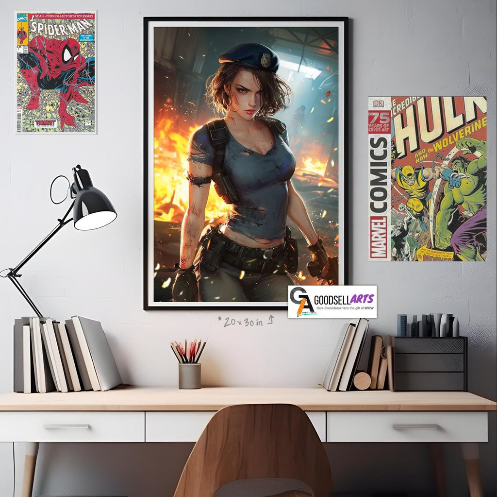 Jill Valentine Poster | Gaming Poster | Video Game Poster | Jill Valentine Art | Video Game Art | Jill Valentine gift | Game room decor