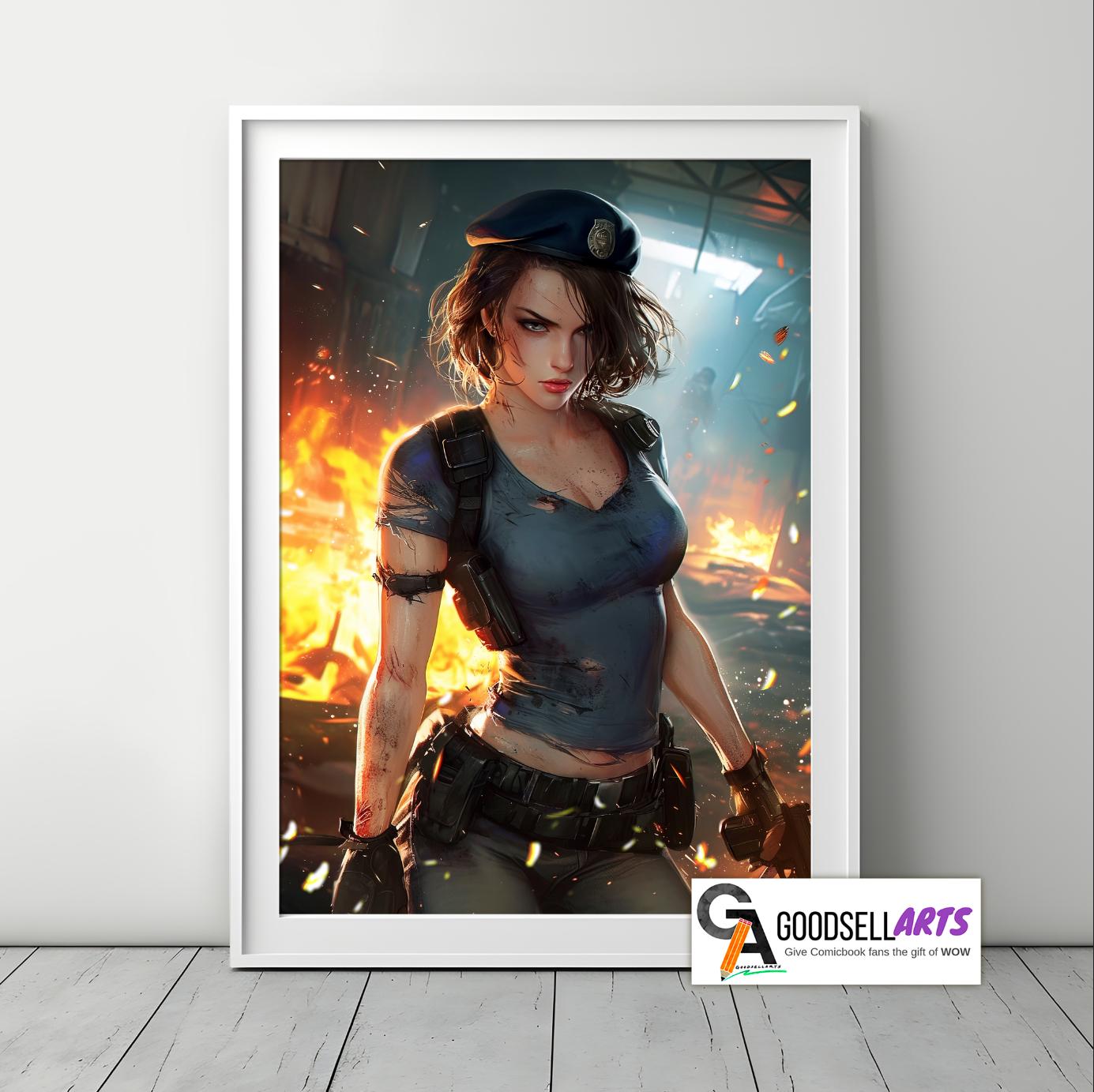 Jill Valentine Poster | Gaming Poster | Video Game Poster | Jill Valentine Art | Video Game Art | Jill Valentine gift | Game room decor