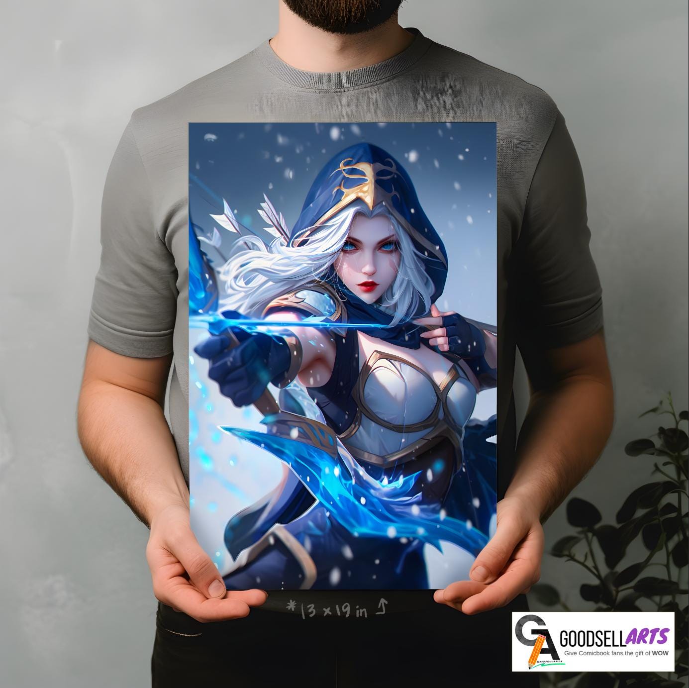 Ashe League Poster | League of Legends poster | Gaming Decor | Ashe wall art print | Video game poster | Gaming gift | Ashe Champion poster