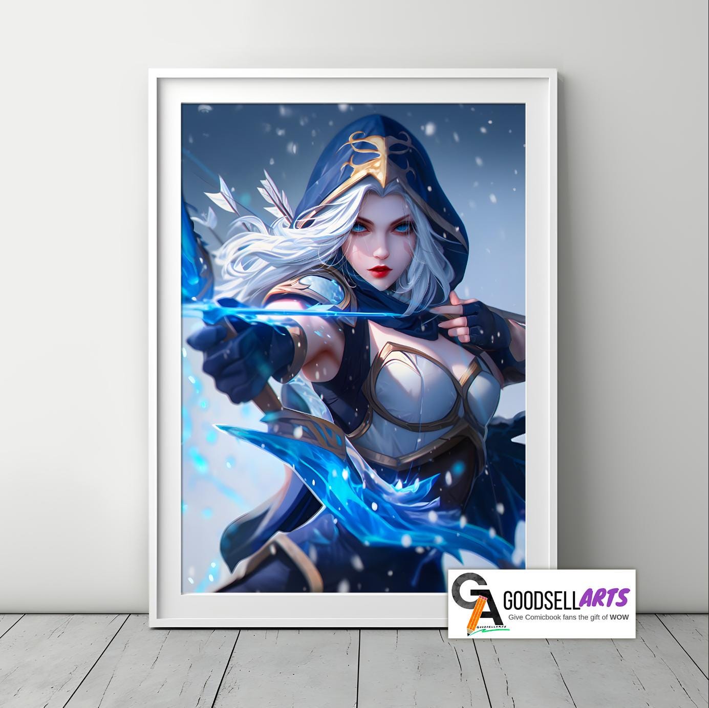 Ashe League Poster | League of Legends poster | Gaming Decor | Ashe wall art print | Video game poster | Gaming gift | Ashe Champion poster