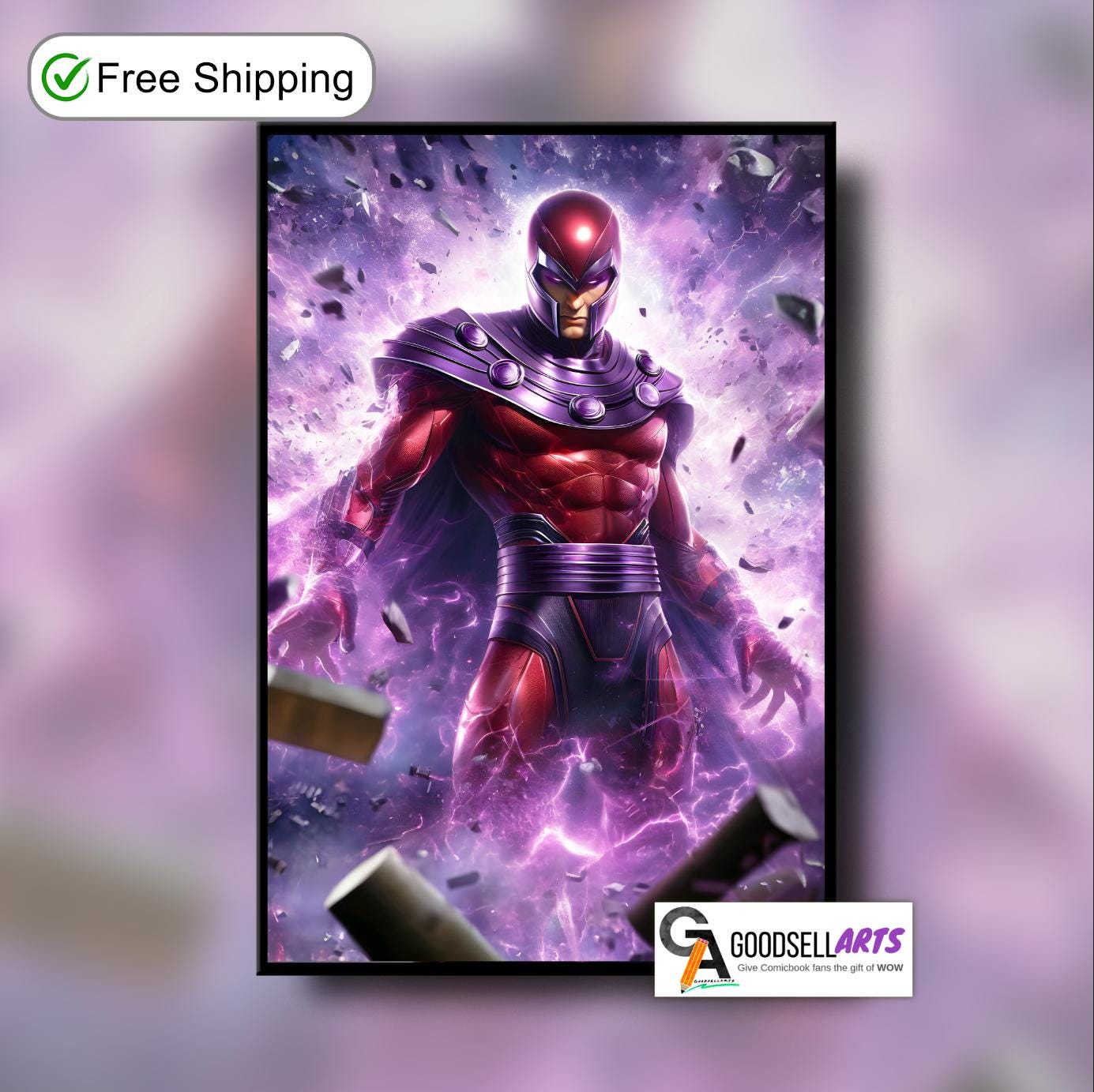 Magneto X-Men Poster | Marvel X-Men wall art print | Marvel wall decor, supervillain art | Magneto X-men Gift | Erik Magnus poster