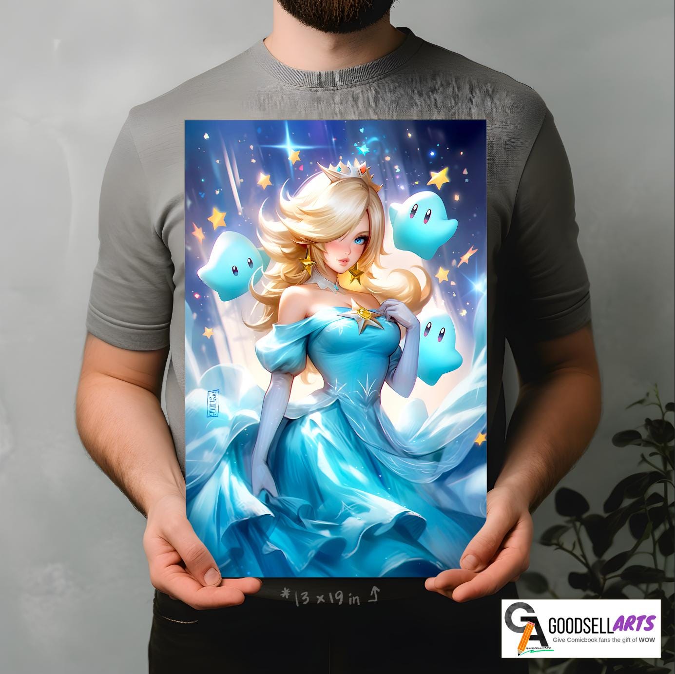 Princess Rosalina Poster, Super Mario Galaxy poster, Nintendo art print, Gaming Poster, Video Game room decor, Rosalina Mario Art Print