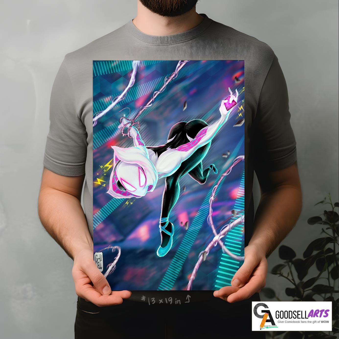 Spiderverse poster | Gwen Stacy poster| Spider Girl | Marvel Wall Art | Gwen Stacy art print | Ghost Spider art | Spiderman Gwen Stacy Gift