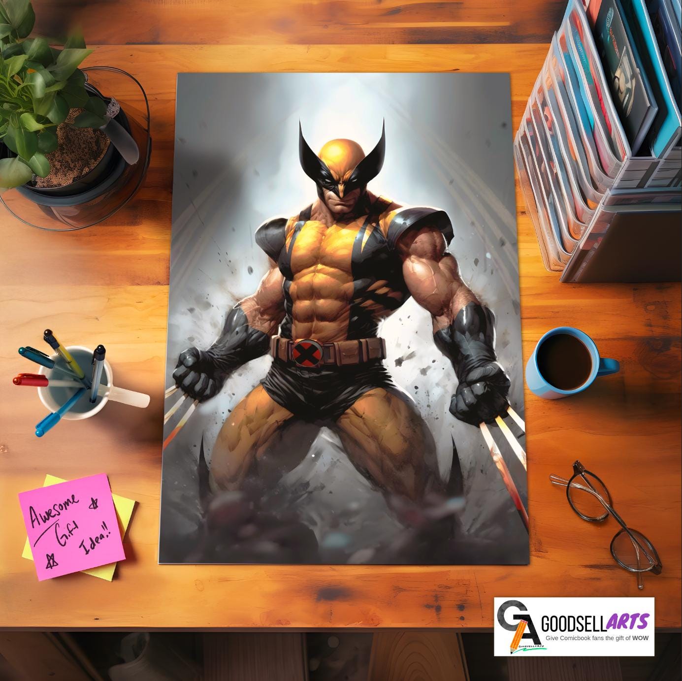 Wolverine X-Men Poster |  Logan art print | Marvel X-men wall art | Wolverine X-Men Gift | Geek Room Decor | Wolverine fan art | Superhero