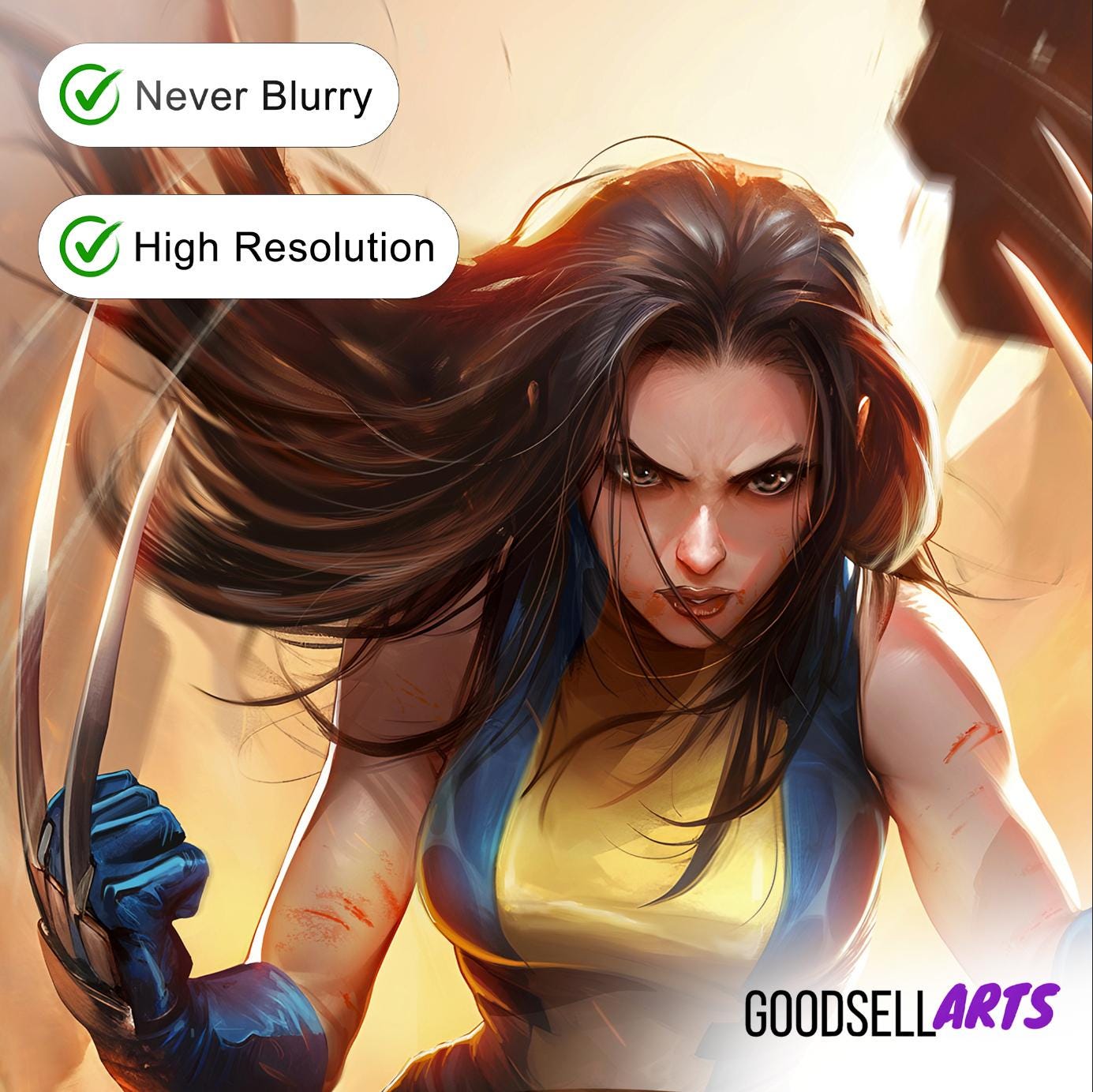 X-23 X-Men Poster, Female wolverine art print, Marvel Logan wall art, Wolverine X-Men Gift,  Geek Room Decor,  Laura Kinney X-23 fan art