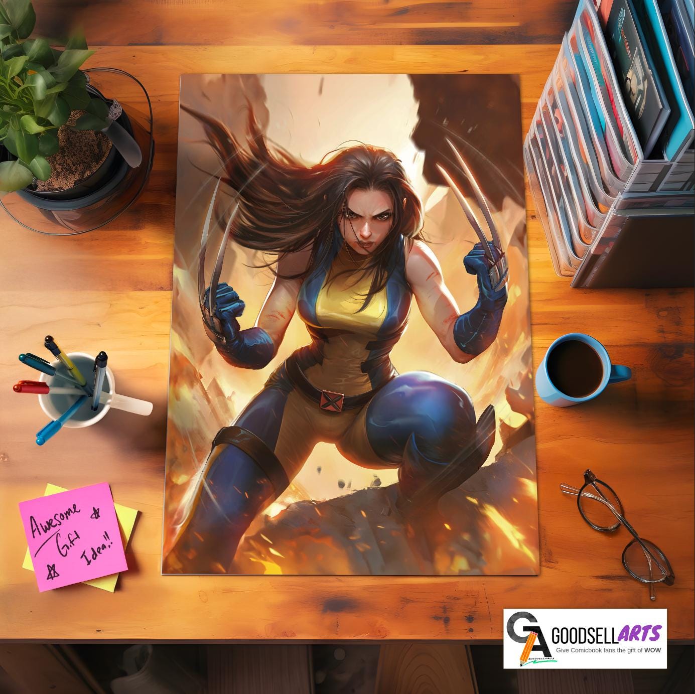 X-23 X-Men Poster, Female wolverine art print, Marvel Logan wall art, Wolverine X-Men Gift,  Geek Room Decor,  Laura Kinney X-23 fan art