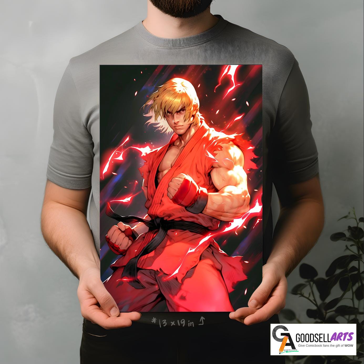Ken Street Fighter Poster | Street Fighter Art | Ken Masters | SF6 | Video Game Poster | Ken SF Wall Art | Gamer Gift