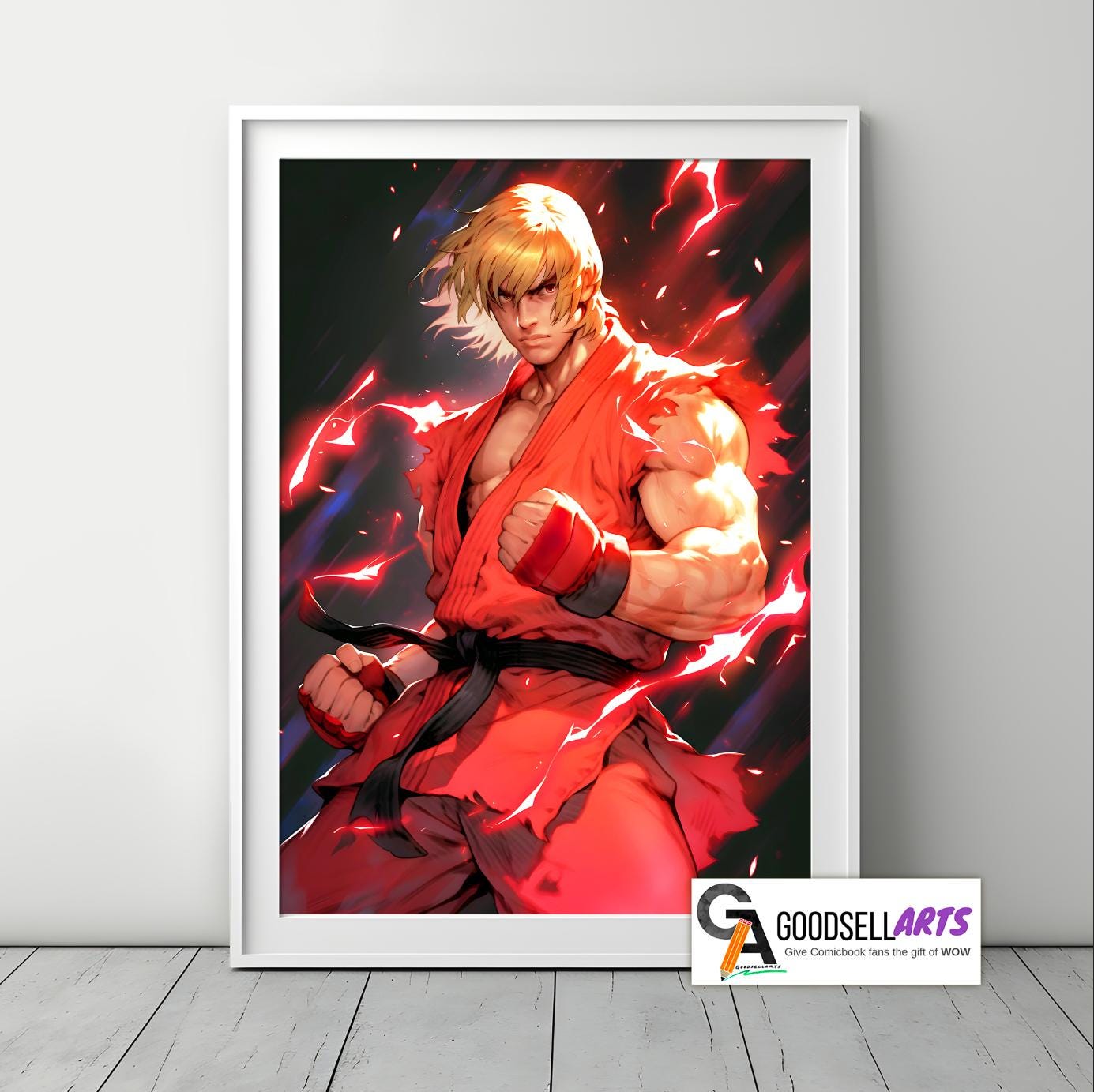 Ken Street Fighter Poster | Street Fighter Art | Ken Masters | SF6 | Video Game Poster | Ken SF Wall Art | Gamer Gift