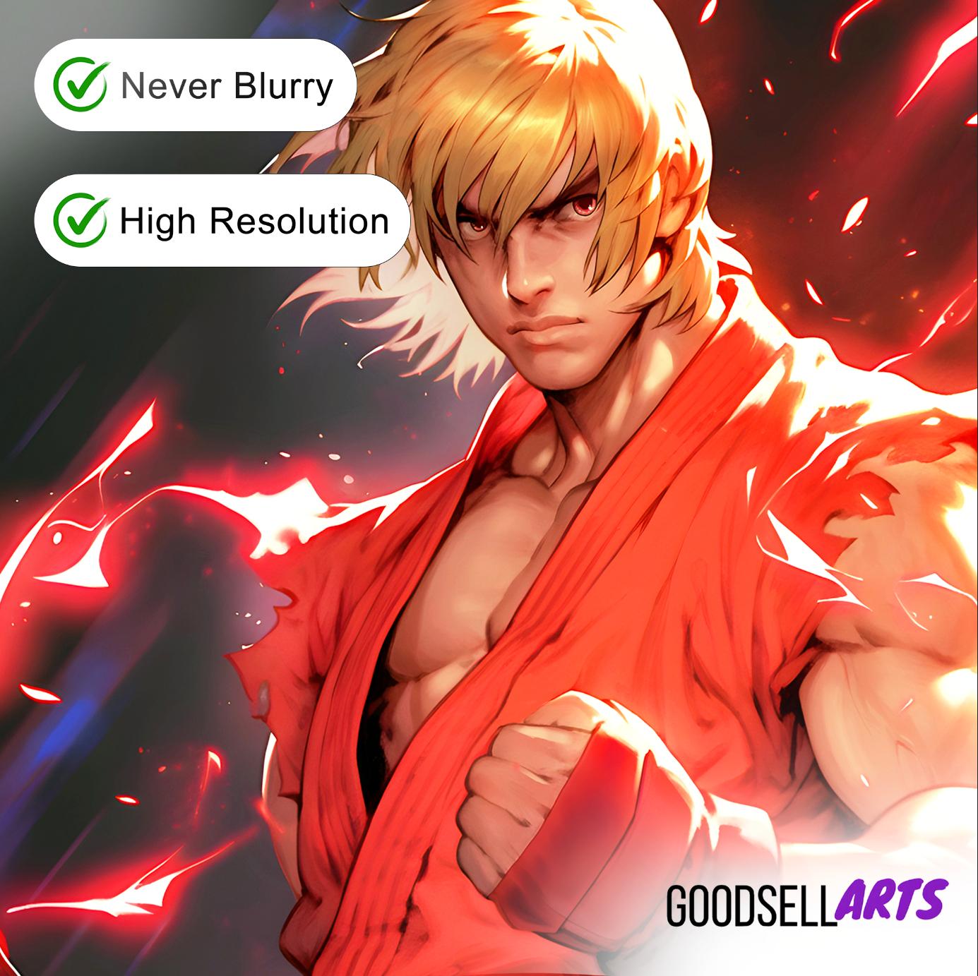 Ken Street Fighter Poster | Street Fighter Art | Ken Masters | SF6 | Video Game Poster | Ken SF Wall Art | Gamer Gift