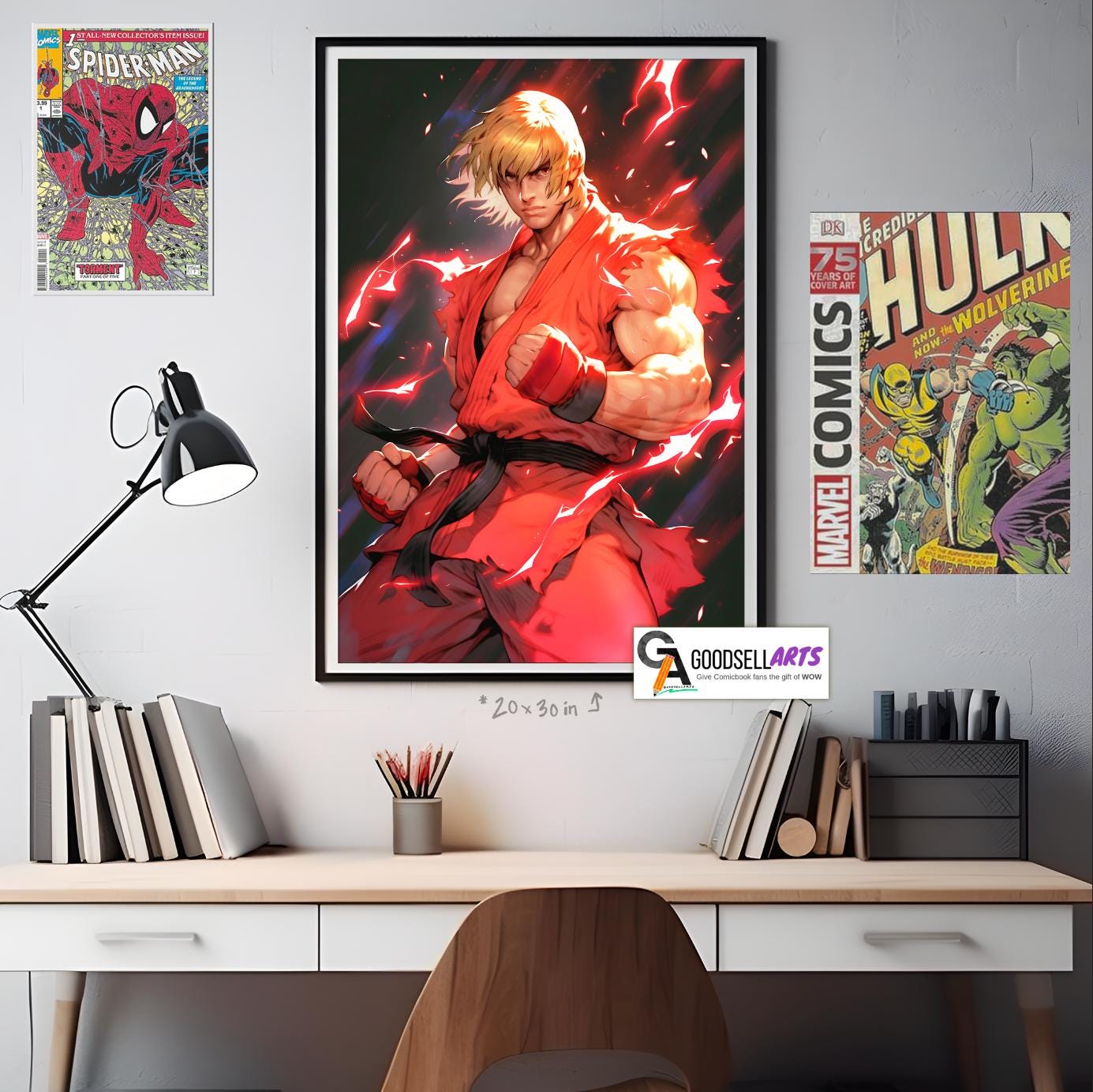 Ken Street Fighter Poster | Street Fighter Art | Ken Masters | SF6 | Video Game Poster | Ken SF Wall Art | Gamer Gift