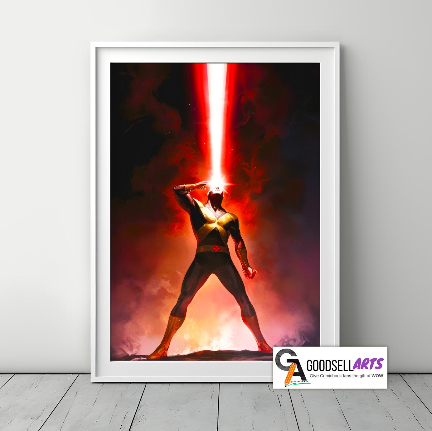 Cyclops X-Men Poster Print, Marvel X-Men wall art, Scott Summers art print , X-men 97 | Gamer room decor, comic book fan gift, Cyclops print