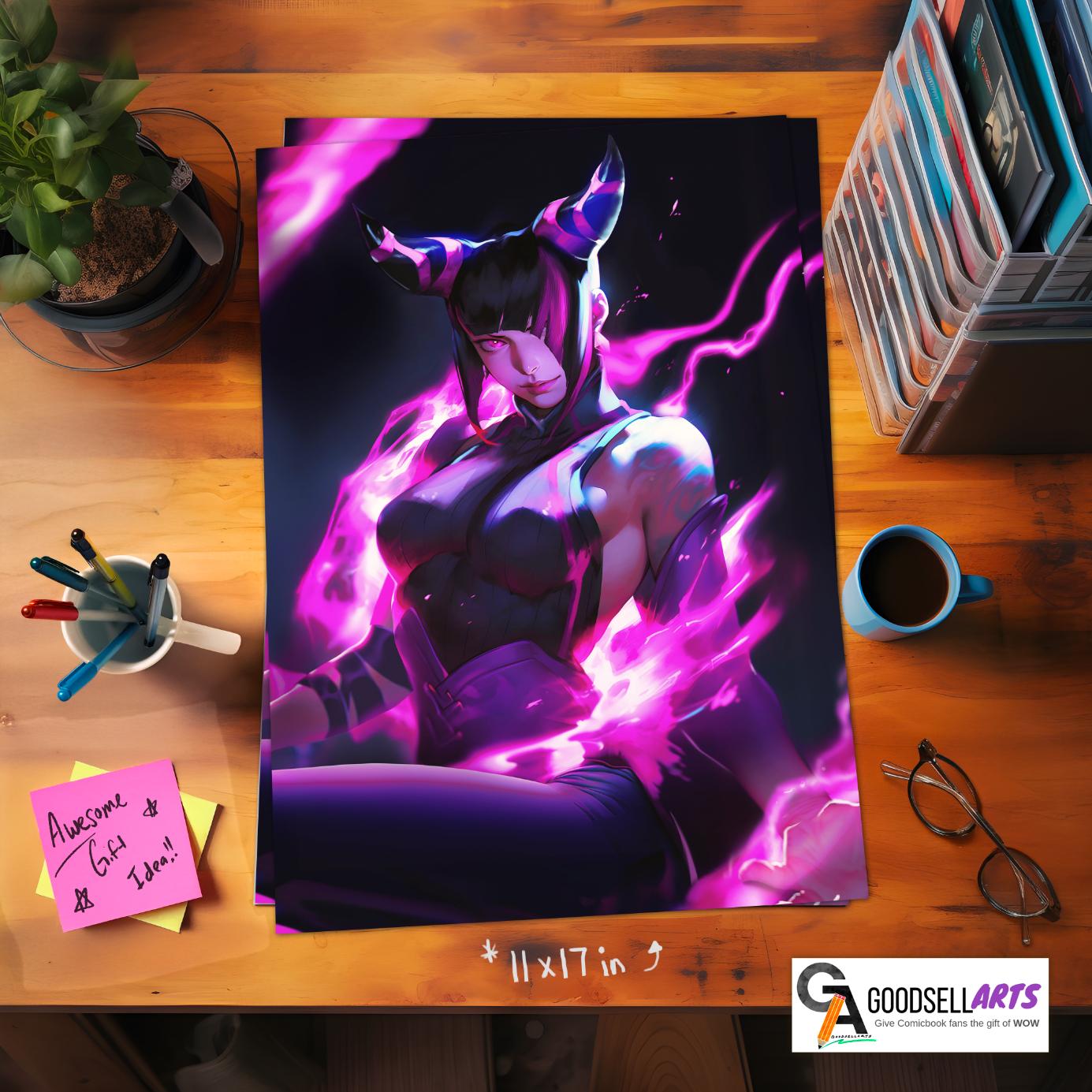 Juri Street Fighter Poster | Juri Han Wall Art | SF6 | Gaming Poster | Video Game Poster | Gaming Room Decor