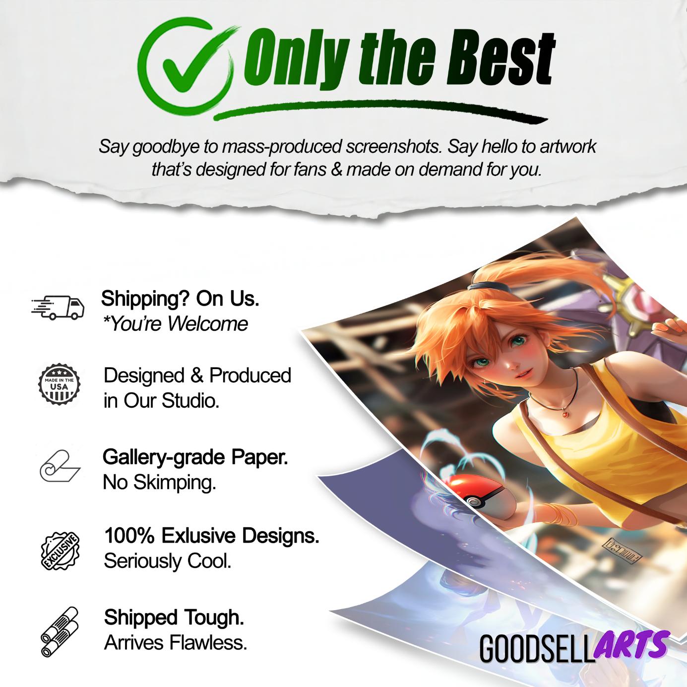 Gym Leader Misty Poster, Trainer Misty Wall Art , Gaming Poster, Video Game Wall Art , Game room decor, Nintendo poster, Pokemon  Misty