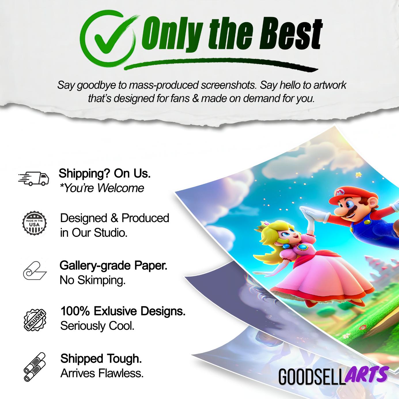 Mario and Peach Poster, Princess Toadstool poster, Super Mario Bros Poster, Video Game Wall Art, Gamer Gifts, Nintendo fan poster, game room