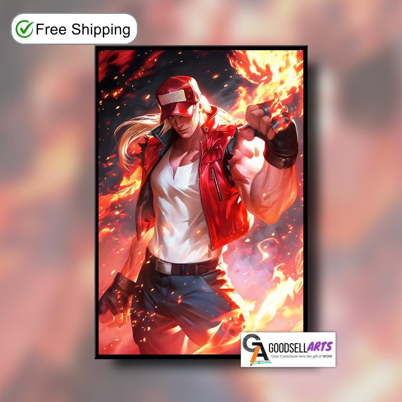 Terry Bogard Poster Print, King of Fighters Poster, Fatal Fury Poster, Terry Bogard Street Fighter Print, Terry Smash Brothers poster