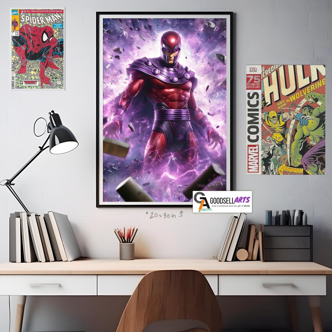 Magneto X-Men Poster | Marvel X-Men wall art print | Marvel wall decor, supervillain art | Magneto X-men Gift | Erik Magnus poster