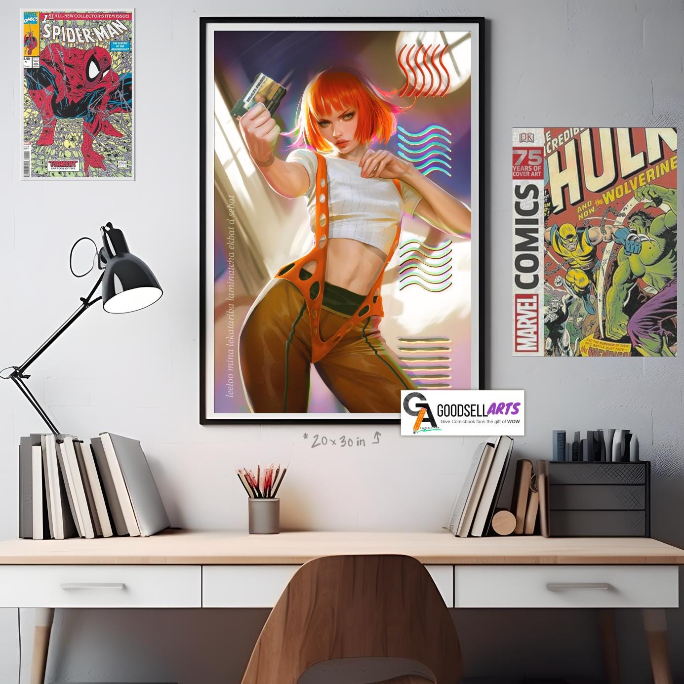 Fifth Element Leeloo Poster | &quot;Multi-Pass.&quot; Fifth element Movie gift | Leeloo Fifth Element art print | Sci Fi Gift Game room decor