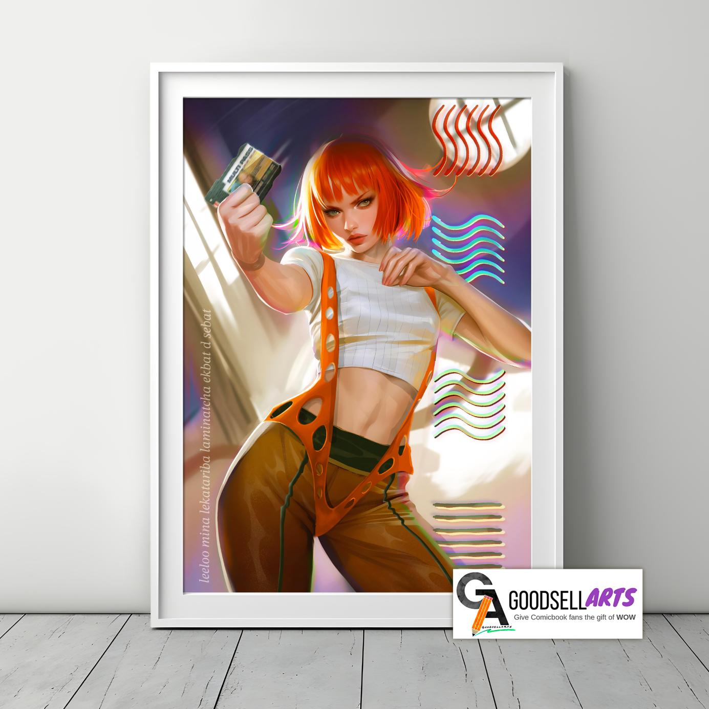 Fifth Element Leeloo Poster | &quot;Multi-Pass.&quot; Fifth element Movie gift | Leeloo Fifth Element art print | Sci Fi Gift Game room decor