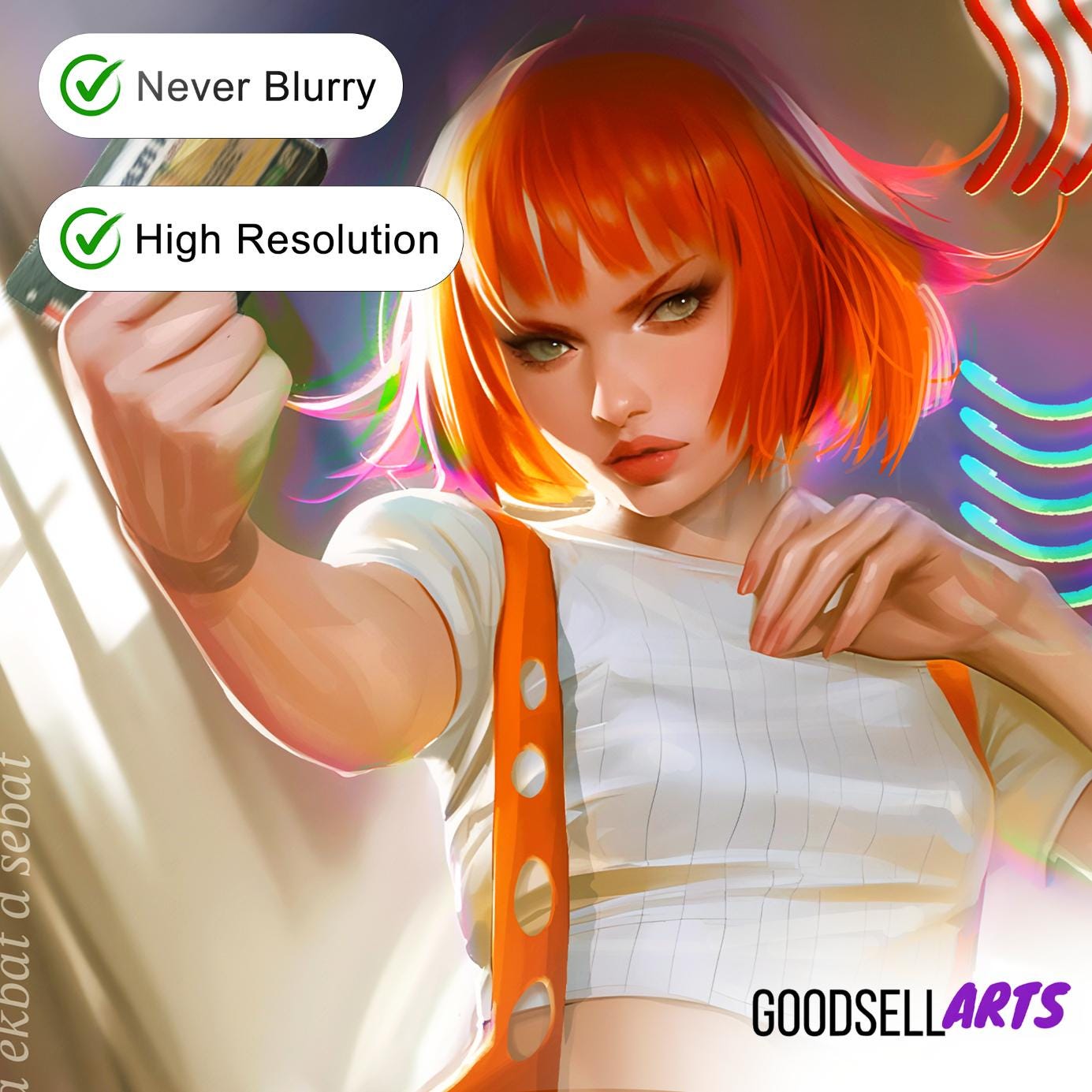 Fifth Element Leeloo Poster | &quot;Multi-Pass.&quot; Fifth element Movie gift | Leeloo Fifth Element art print | Sci Fi Gift Game room decor