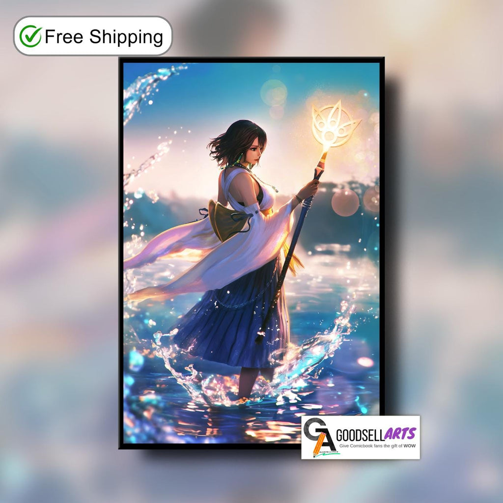 Yuna Final Fantasy Poster | FFX Video Game | Final Fantasy Prints | Yuna art print Final Fantasy RPG gift | Large poster | Gamer Room decor