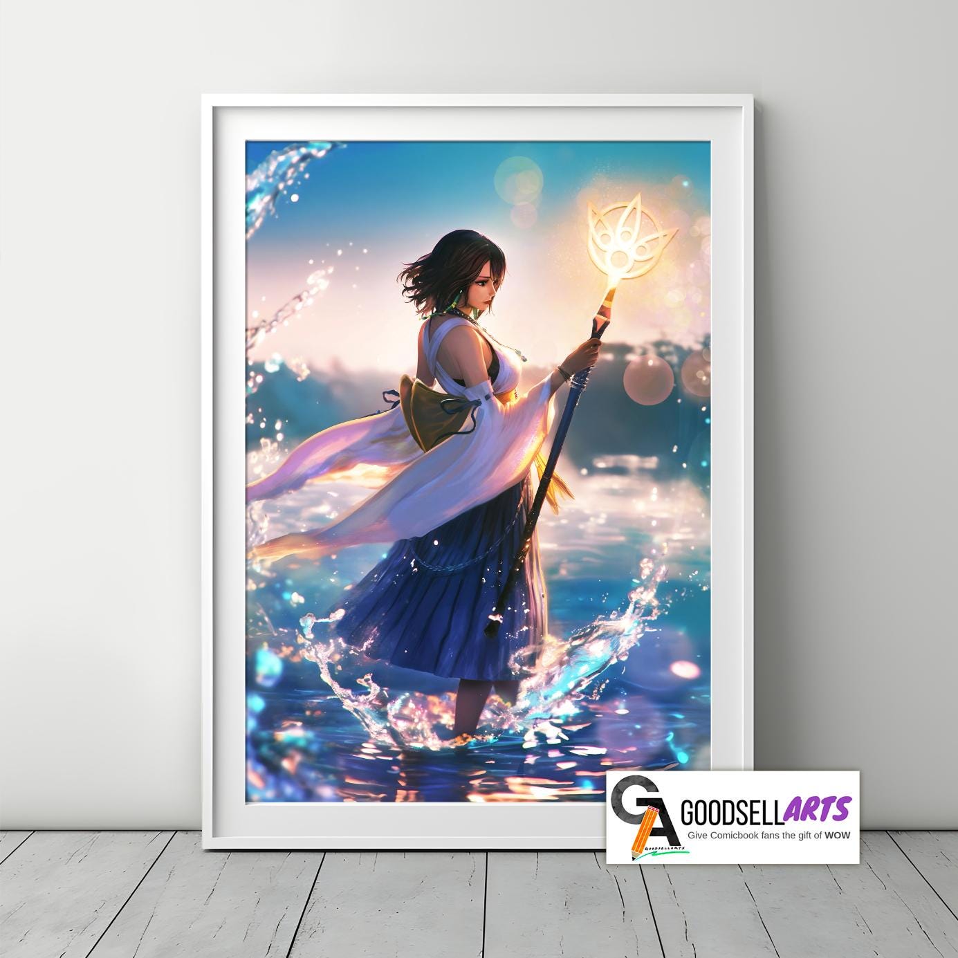 Yuna Final Fantasy Poster | FFX Video Game | Final Fantasy Prints | Yuna art print Final Fantasy RPG gift | Large poster | Gamer Room decor