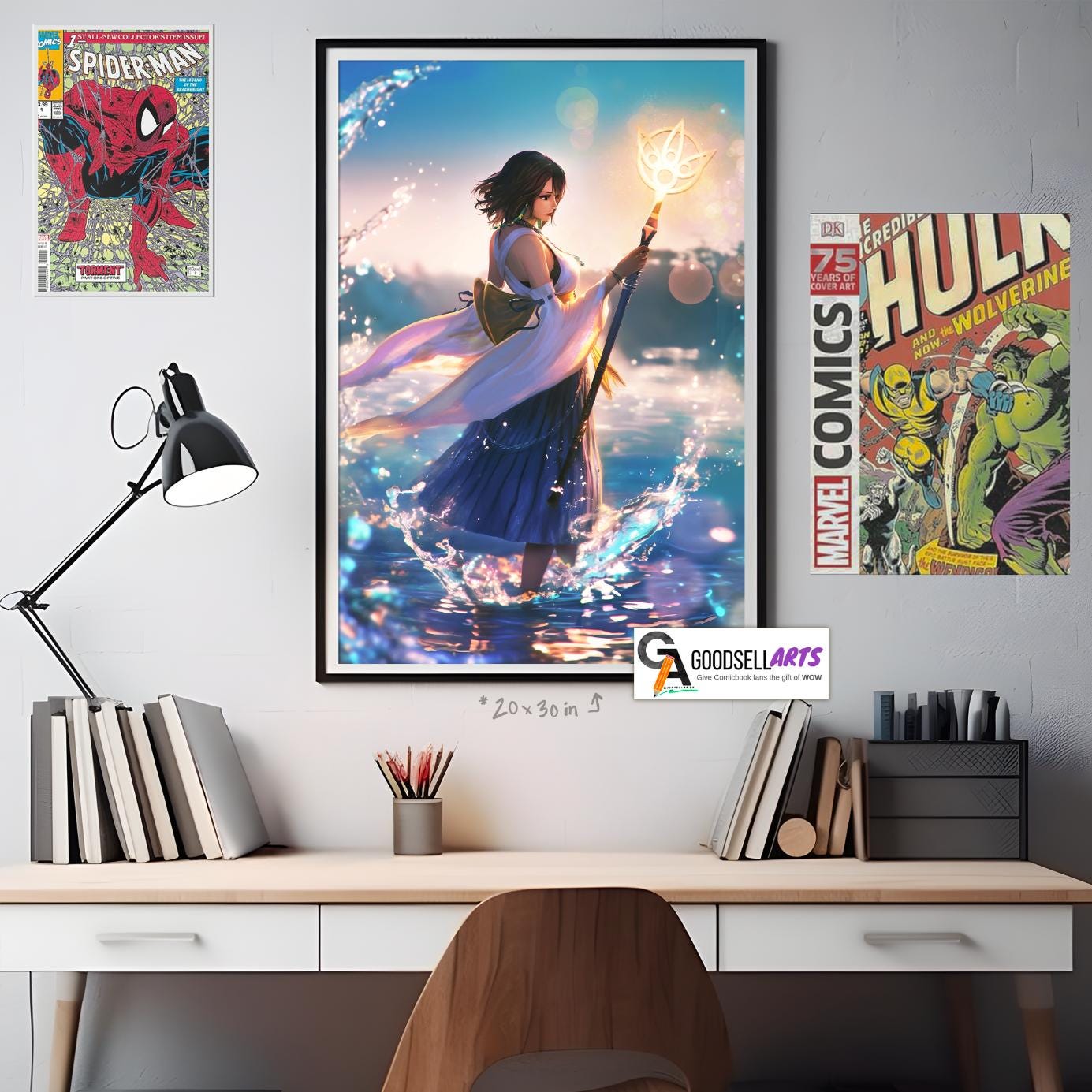Yuna Final Fantasy Poster | FFX Video Game | Final Fantasy Prints | Yuna art print Final Fantasy RPG gift | Large poster | Gamer Room decor