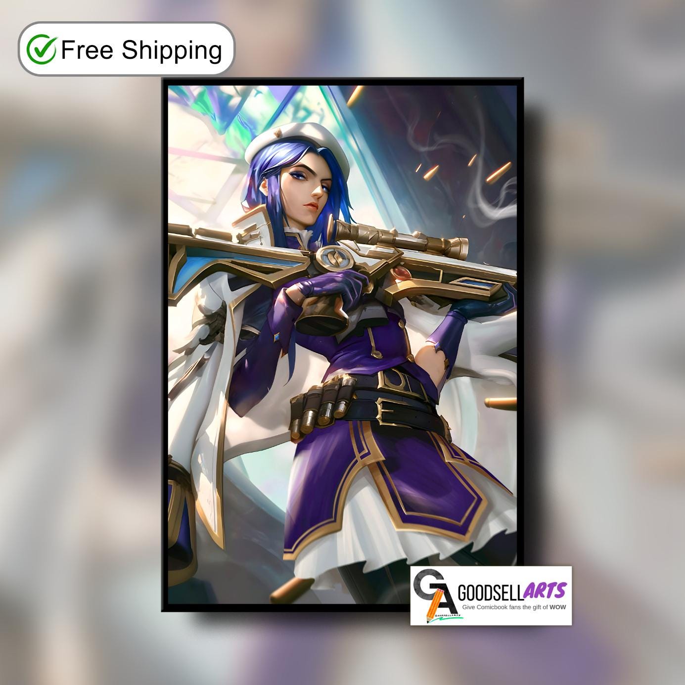 Arcane Caitlyn Poster Print | League of Legends art | Video Game Poster LoL Anime Art | Caitlyn Champion art | Game room decor | Arcane gift