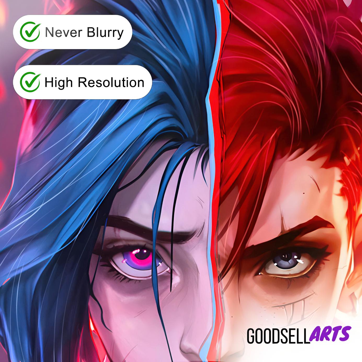 Arcane Vi and Jinx Poster | League of Legends art |  Video Game Poster| LoL Anime Poster Art | Vi Jinx art | Game room decor | Arcane gift