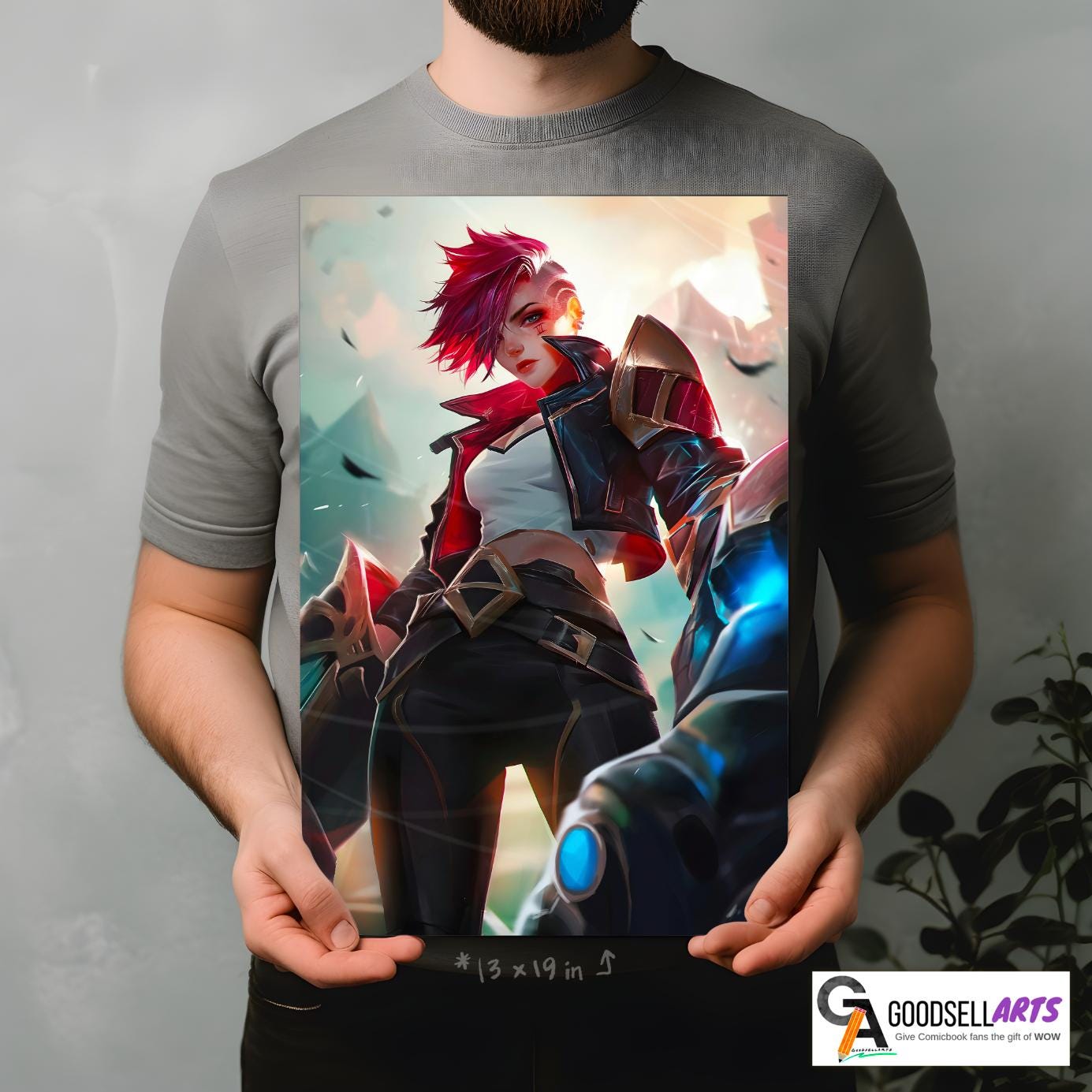 Arcane Vi Poster Print | League of Legends art |  Video Game Poster| LoL Anime Poster Art | Vi Champion art | Game room decor | Arcane gift