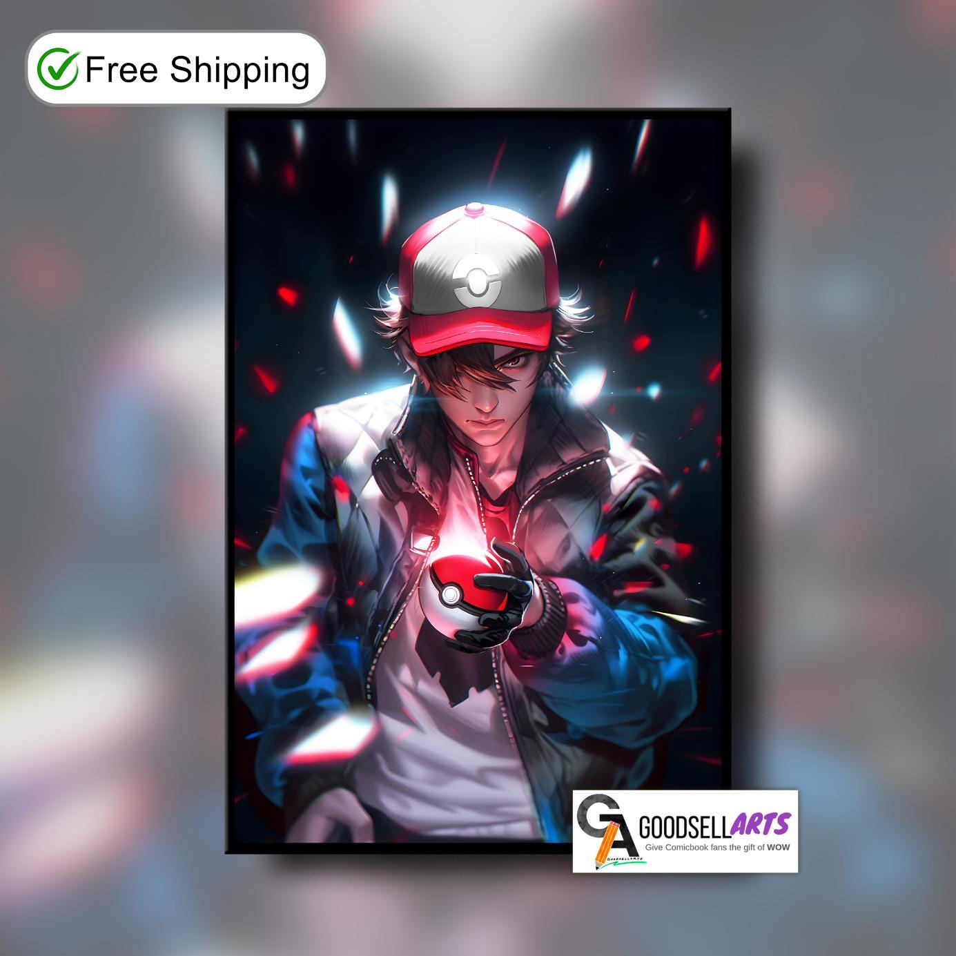Ash Ketchum Poster | Trainer Ash Wall Art | Gaming Poster | Video Game Wall Art | Gamer Gifts | Nintendo poster | Ash Ketchum Art Print