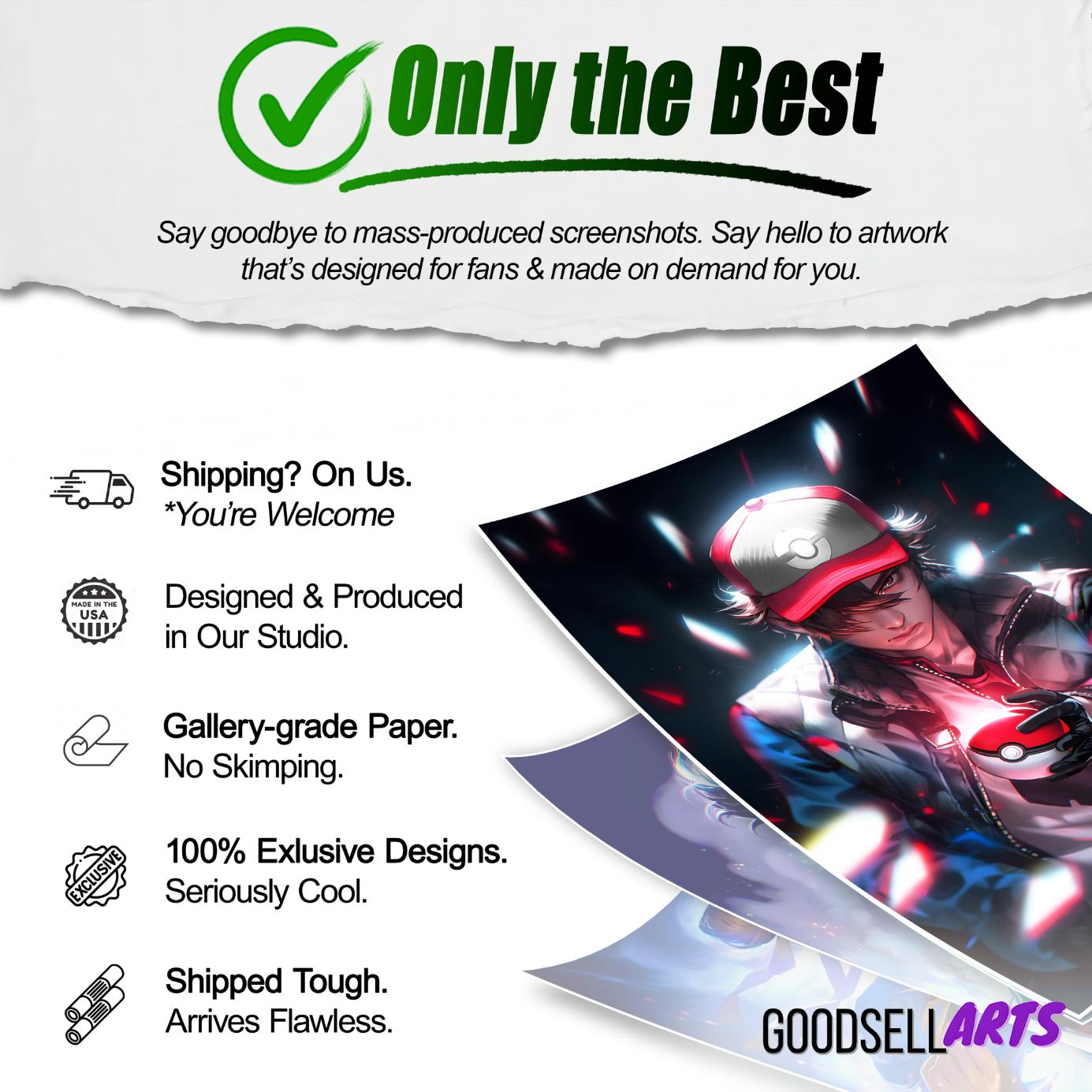 Ash Ketchum Poster | Trainer Ash Wall Art | Gaming Poster | Video Game Wall Art | Gamer Gifts | Nintendo poster | Ash Ketchum Art Print
