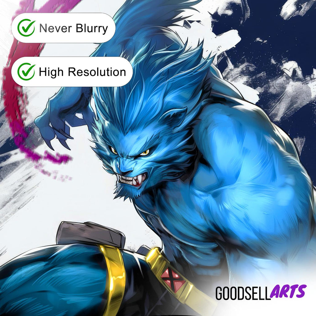 Beast X-Men Art print, Marvel X-Men poster, Hank McCoy Beast wall art, X-Men Gift, X-Men 97, gamer room decor, Marvel wall art