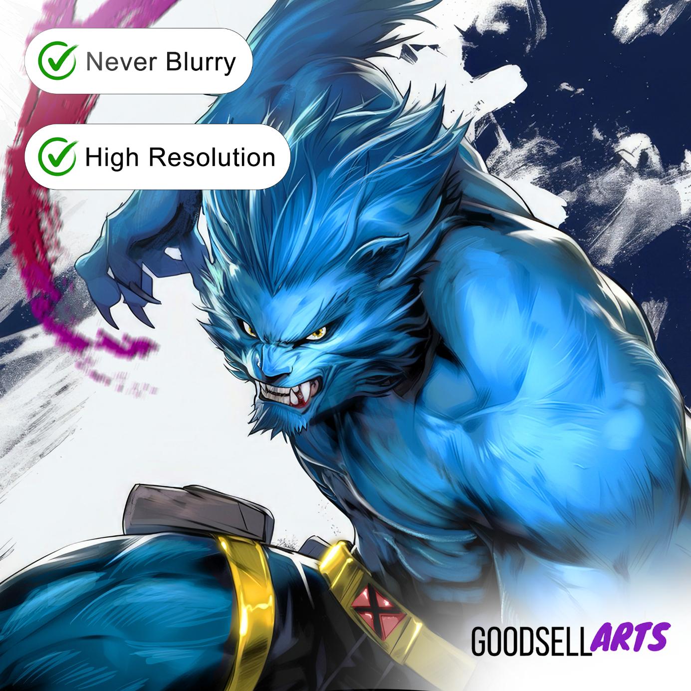 Beast X-Men Art print, Marvel X-Men poster, Hank McCoy Beast wall art, X-Men Gift, X-Men 97, gamer room decor, Marvel wall art