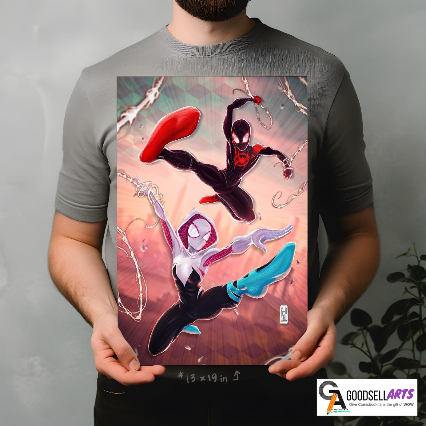 Miles Morales and Gwen Stacy Spiderverse poster | Spider-man poster | Miles Morales poster | Gwen Stacy Poster | Miles and Gwen art print
