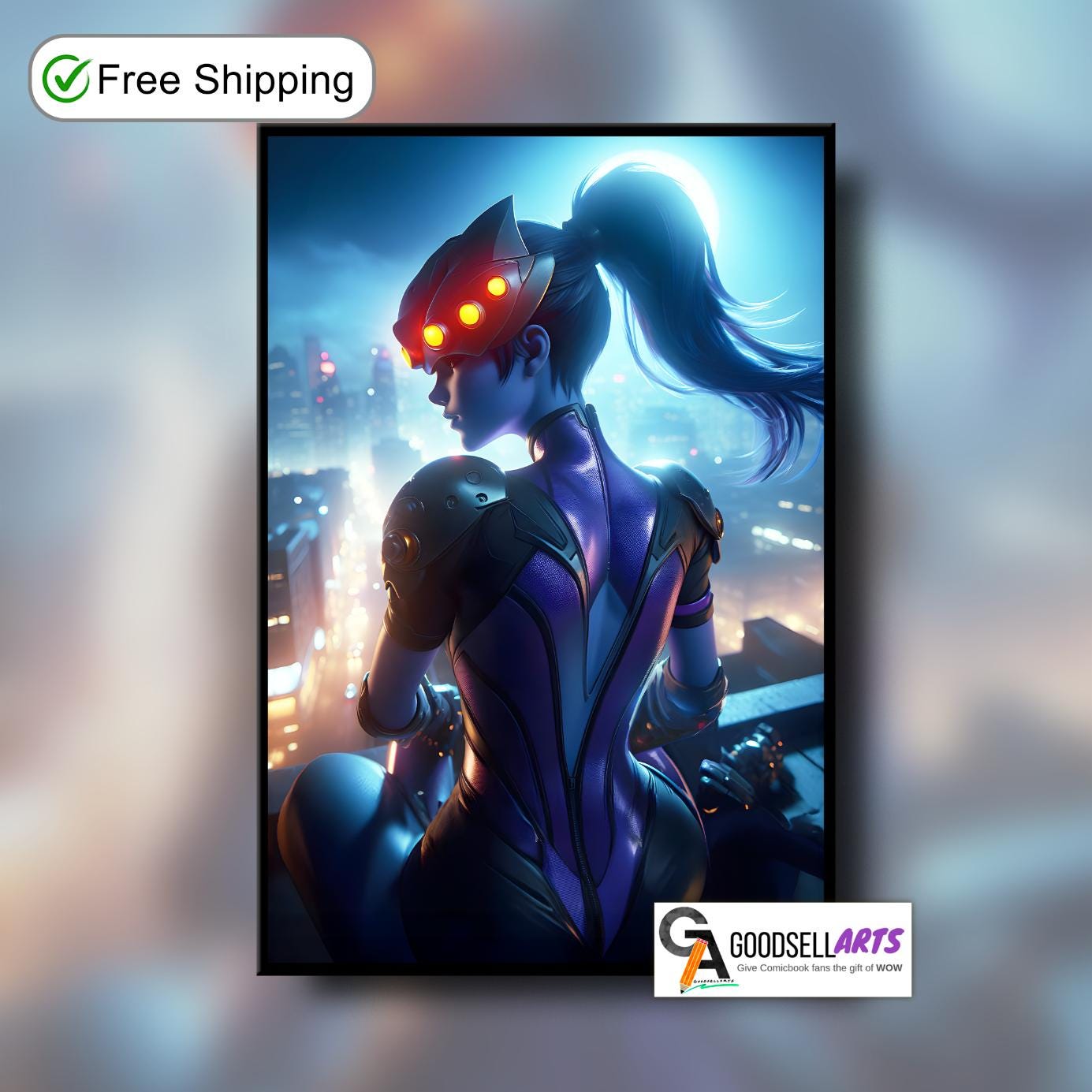 Widowmaker Poster | &quot;One shot, One kill.&quot; | Widowmaker art print | Gaming Poster | Video Game art | Gamer Room decor gift | Widowmaker print