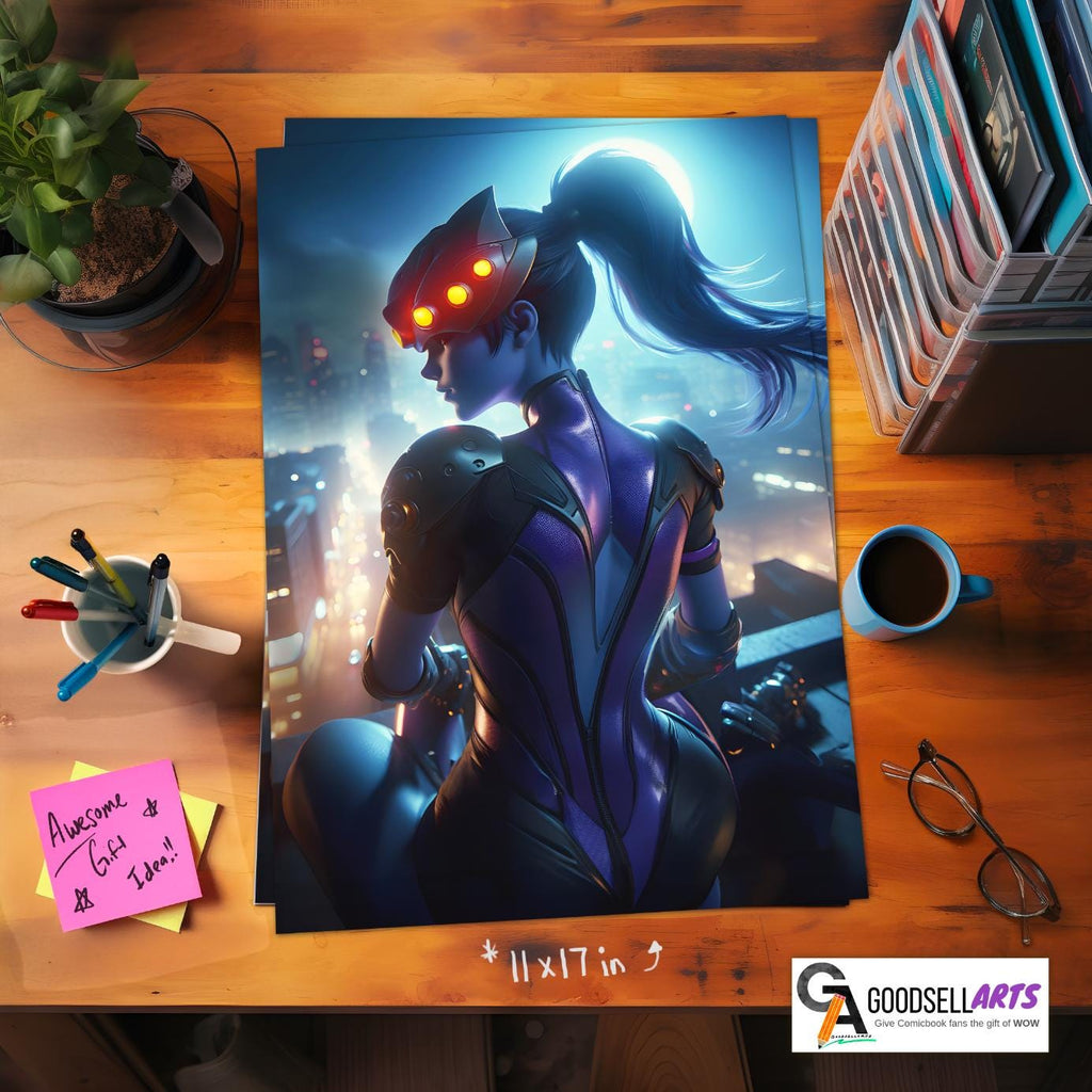 Widowmaker Poster | &quot;One shot, One kill.&quot; | Widowmaker art print | Gaming Poster | Video Game art | Gamer Room decor gift | Widowmaker print
