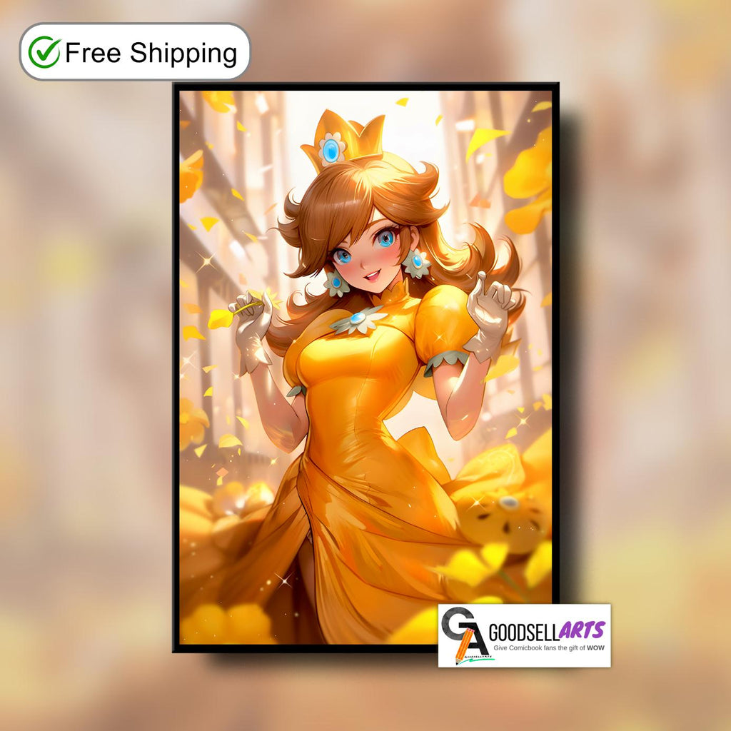 Princess Daisy Poster | Super Mario poster | Nintendo Daisy print | Daisy Mario Poster | Video Game Wall Art | Mario Daisy Gift for her