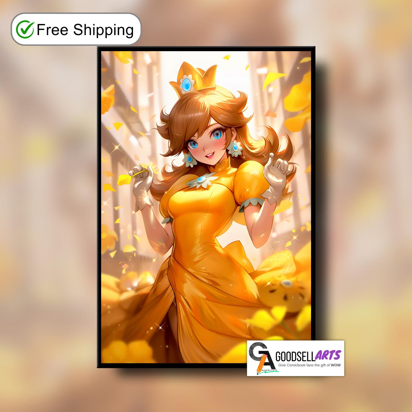 Princess Daisy Poster | Super Mario poster | Nintendo Daisy print | Daisy Mario Poster | Video Game Wall Art | Mario Daisy Gift for her
