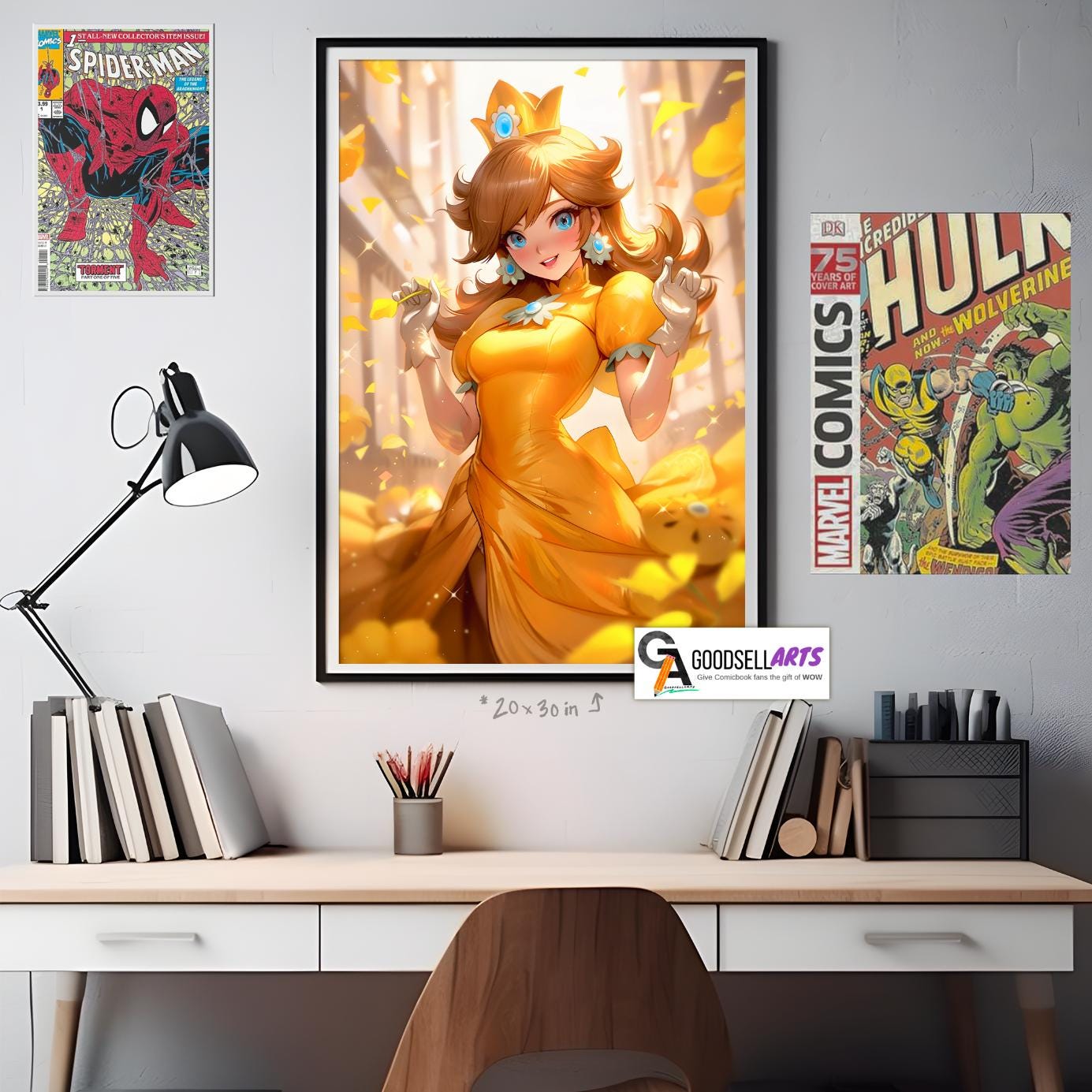 Princess Daisy Poster | Super Mario poster | Nintendo Daisy print | Daisy Mario Poster | Video Game Wall Art | Mario Daisy Gift for her