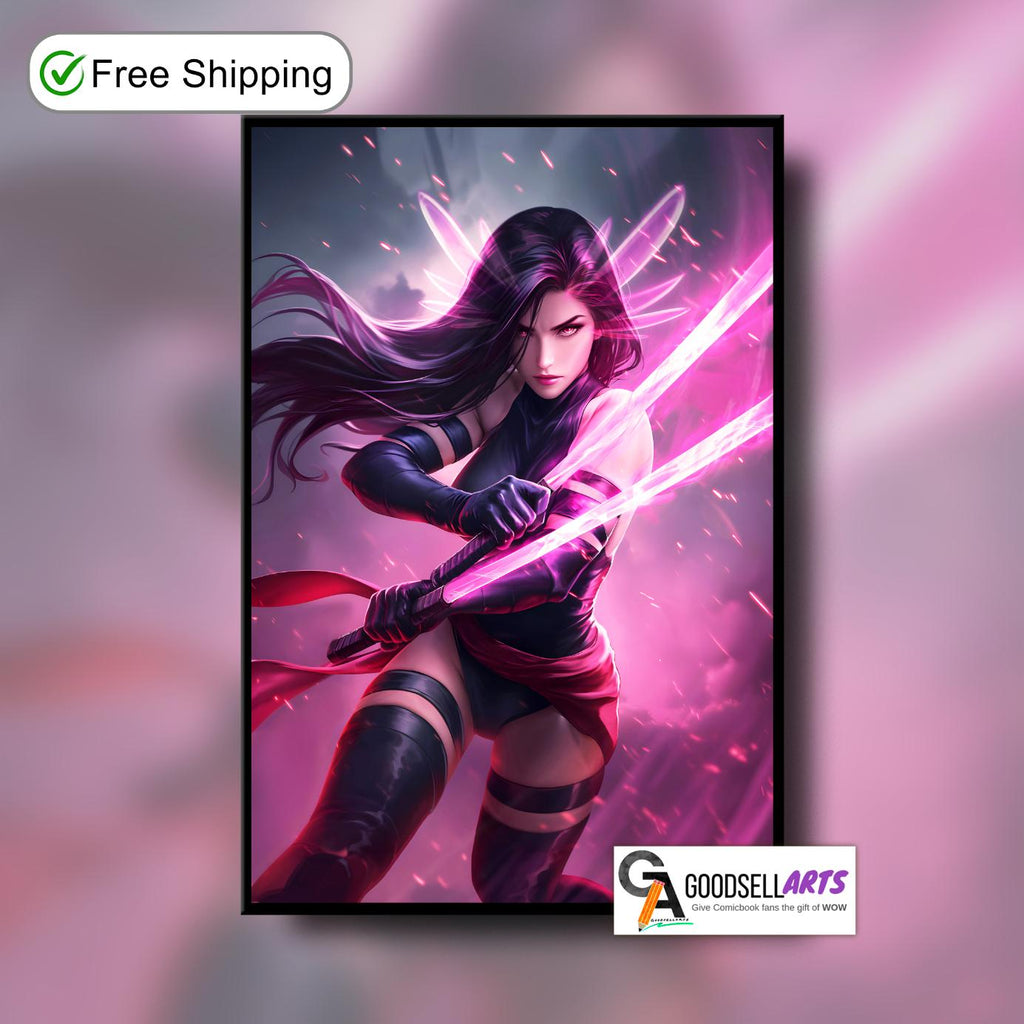 Psylocke Poster Print | Marvel Rivals Poster | X-Men art print | Video Game art | Betsy Braddock | Game room decor | Marvel X-men poster