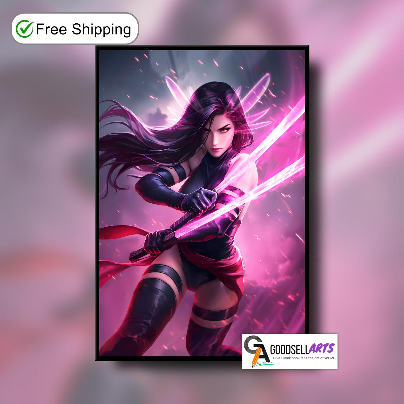 Psylocke Poster Print | Marvel Rivals Poster | X-Men art print | Video Game art | Betsy Braddock | Game room decor | Marvel X-men poster