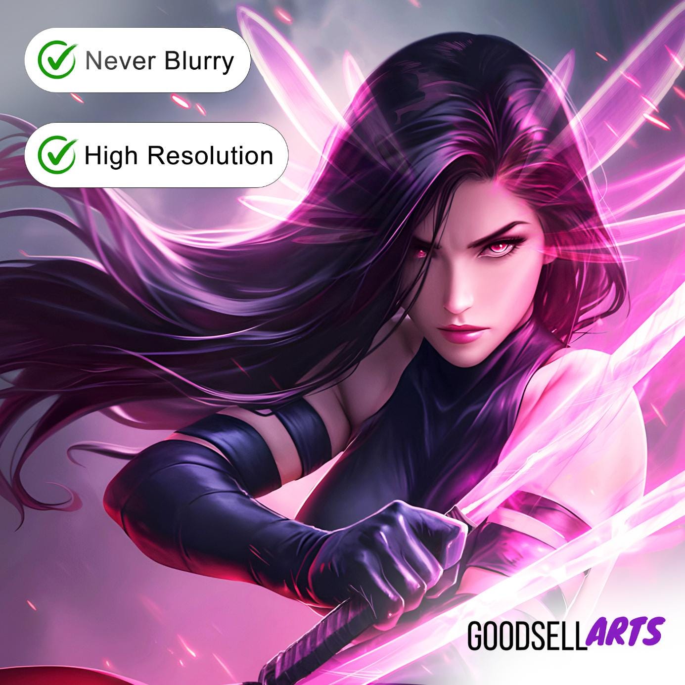 Psylocke Poster Print | Marvel Rivals Poster | X-Men art print | Video Game art | Betsy Braddock | Game room decor | Marvel X-men poster