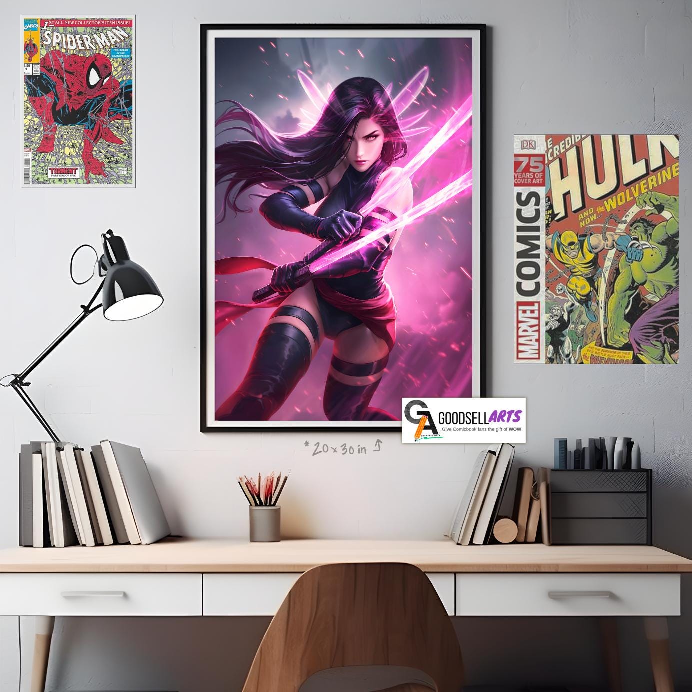 Psylocke Poster Print | Marvel Rivals Poster | X-Men art print | Video Game art | Betsy Braddock | Game room decor | Marvel X-men poster