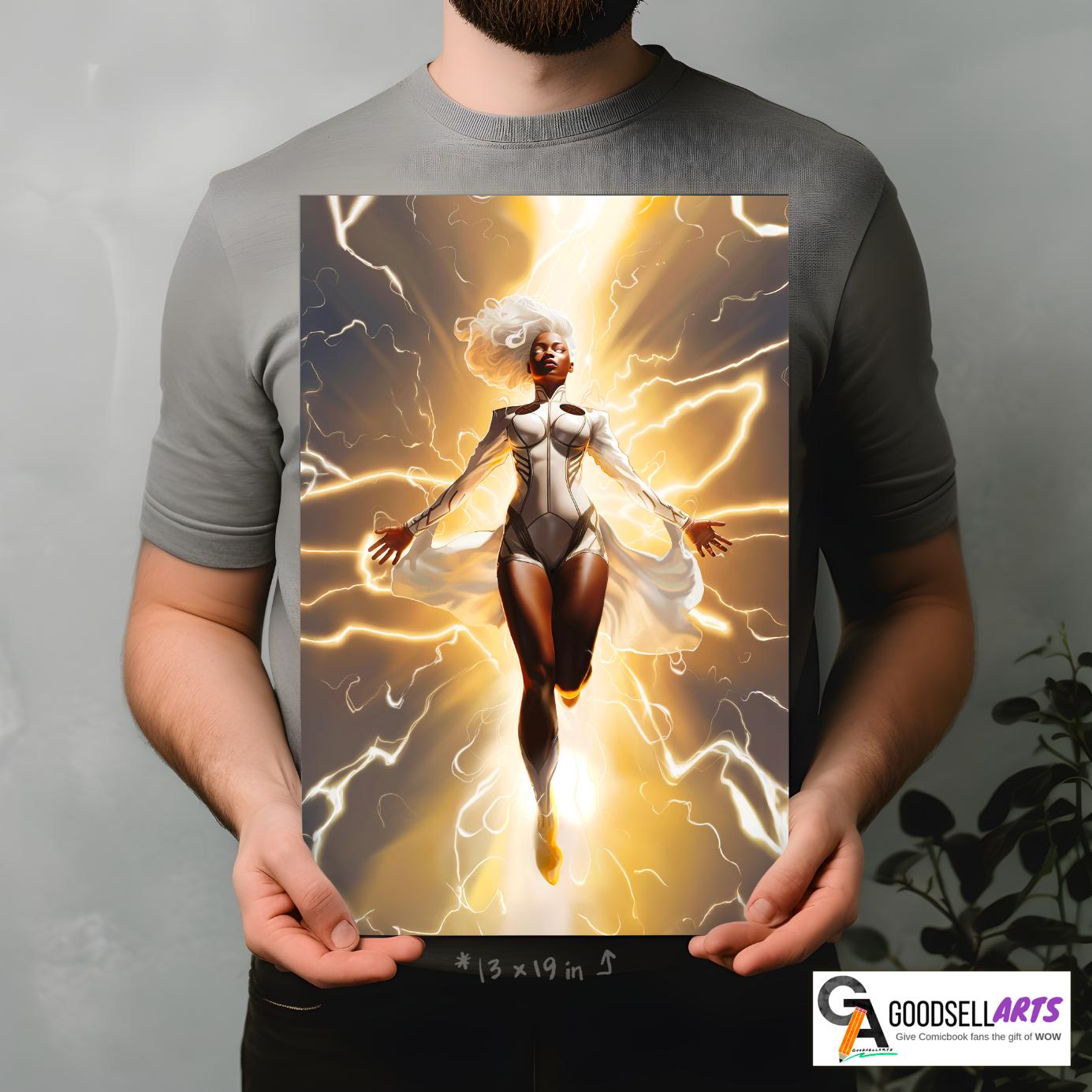 Storm X-Men Poster | Marvel X-Men wall art | Storm art print |  Ororo Munroe print |  Game room decor Storm X-men Gift for him X-men 97