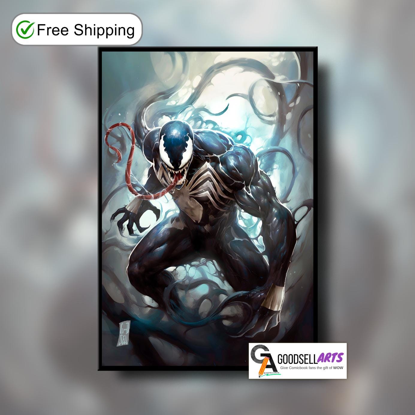 Venom Poster | Venom wall art | Marvel Venom Art Print | Eddie Brock Venom | Venom Fan Art | Spiderman Venom print | Spiderman Venom gift