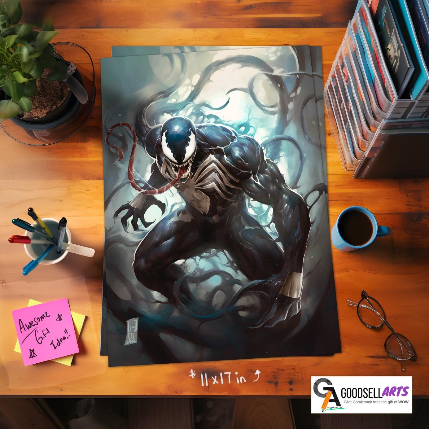 Venom Poster | Venom wall art | Marvel Venom Art Print | Eddie Brock Venom | Venom Fan Art | Spiderman Venom print | Spiderman Venom gift