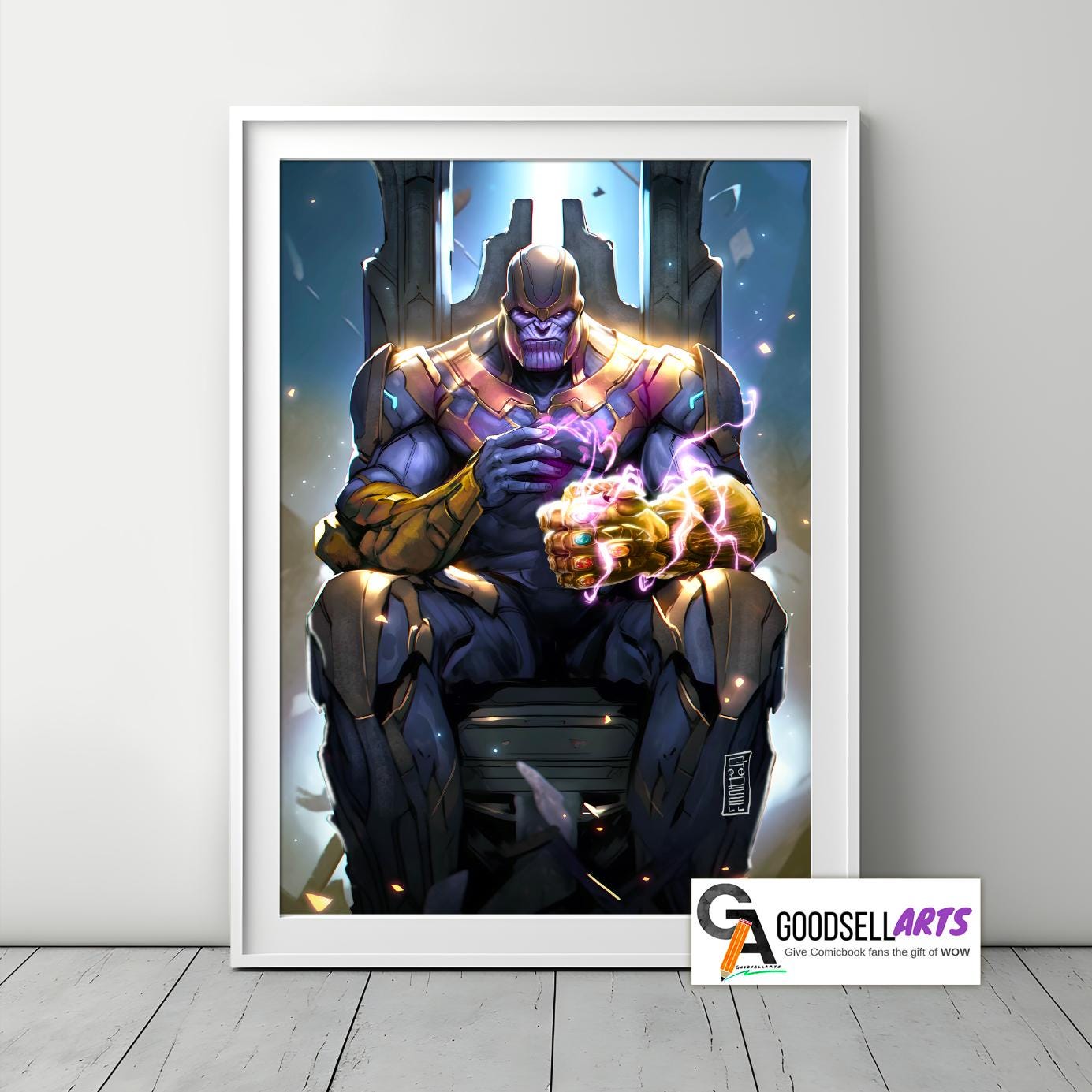 Thanos Poster |  Avengers Thanos Wall Art | Avengers Thanos Art Print | Marvel Thanos Art | Infinity Gauntlet poster | Geek Room Decor